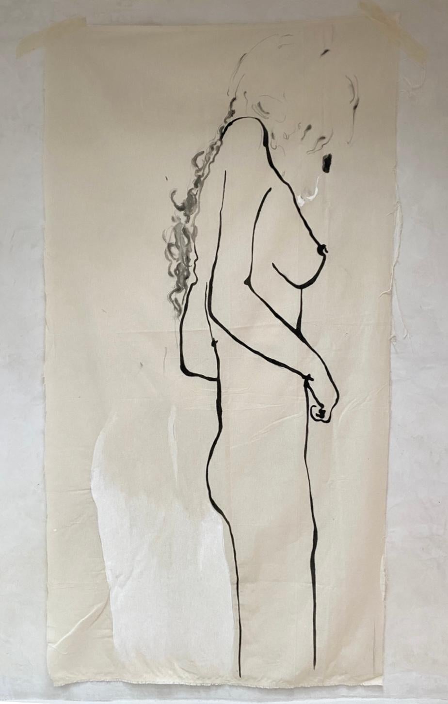 Nude - Painting by Eva Claessens