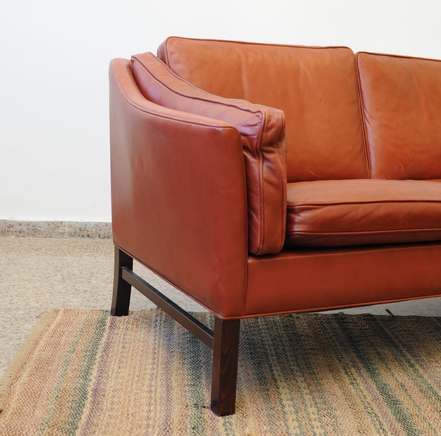 20th Century Eva Danish Buffalo Leather Sofa by Stouby For Sale