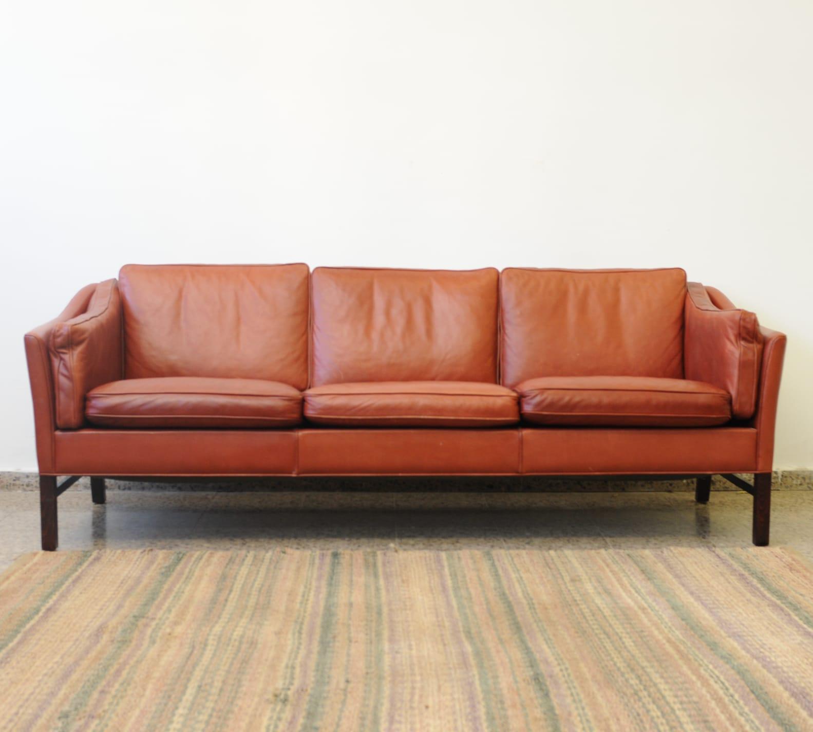 Eva Danish Buffalo Leather Sofa by Stouby For Sale 4