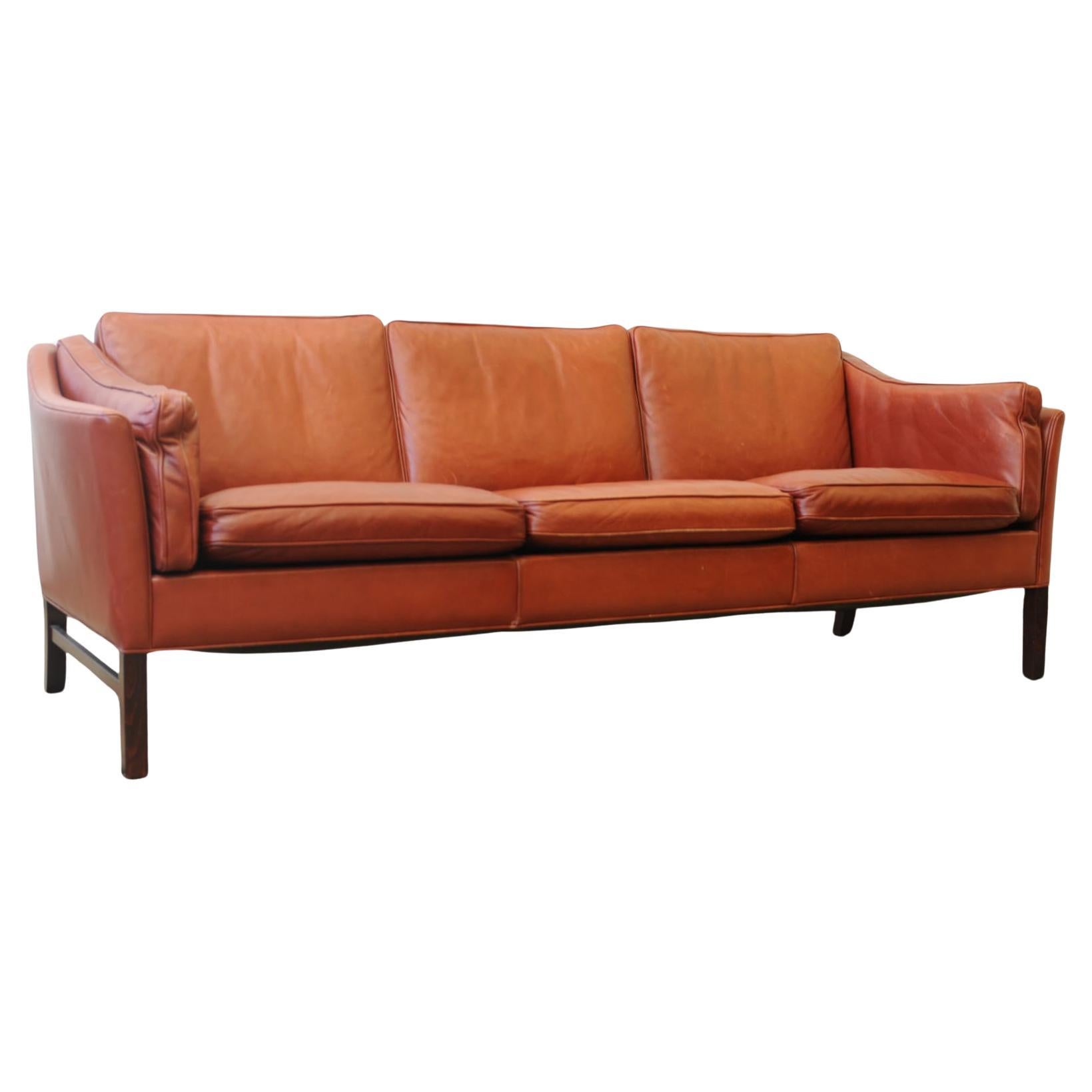 Eva Danish Buffalo Leather Sofa by Stouby For Sale