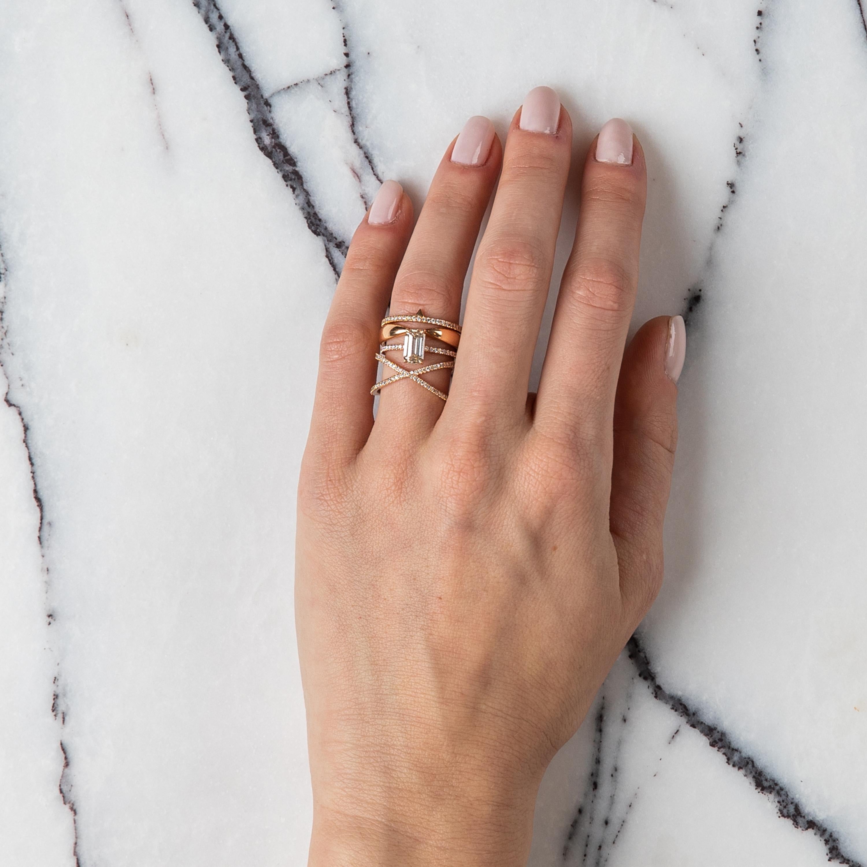 rose gold emerald cut engagement rings