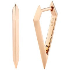 Eva Fehren Beveled Dagger Hoop Earrings in 18K Rose Gold