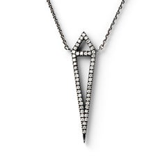 Eva Fehren Dagger Pendant in 18 Karat Blackened White Gold