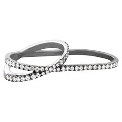 Eva Fehren Double Finger Orbit Ring in 18 Karat Blackened White Gold