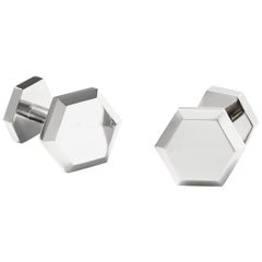 Eva Fehren Hex Cufflinks in 18K Palladium White Gold