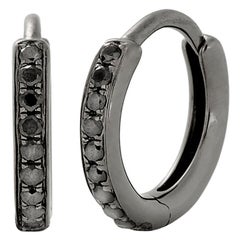 Eva Fehren Huggies in 18K White Gold with Black Diamonds