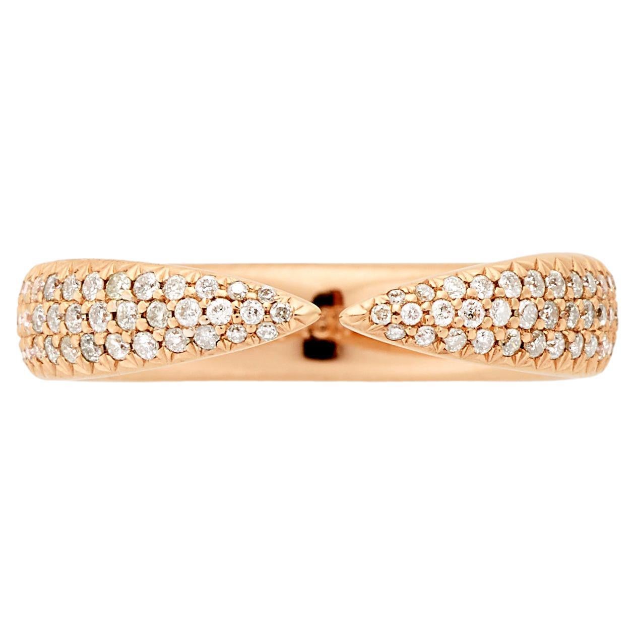 Eva Fehren Kissing Claw in 18 Karat Rose Gold with Pale Champagne Diamonds For Sale