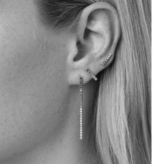 Eva Fehren Line Earrings in 18 Karat Yellow Gold with White Diamonds