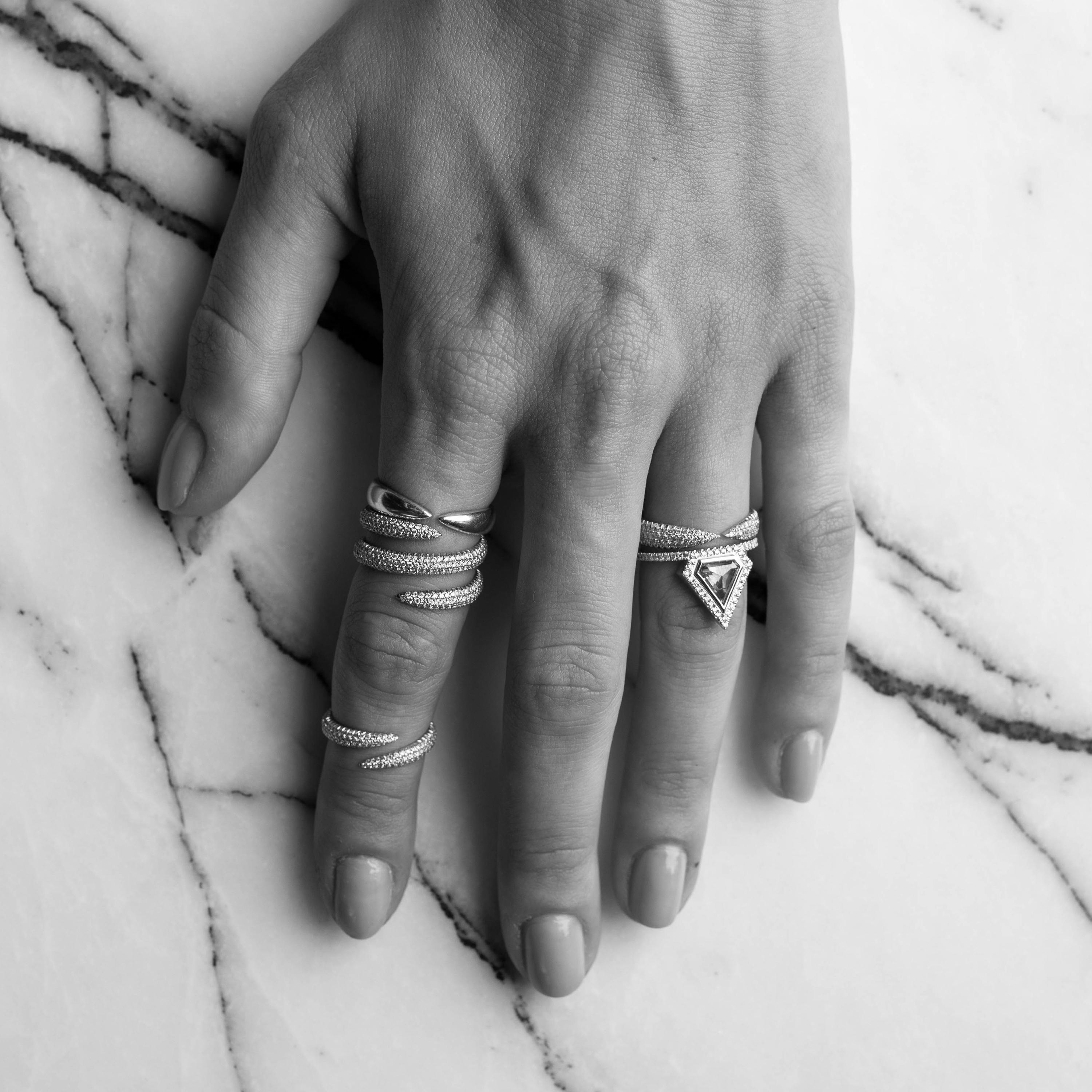 pave claw ring