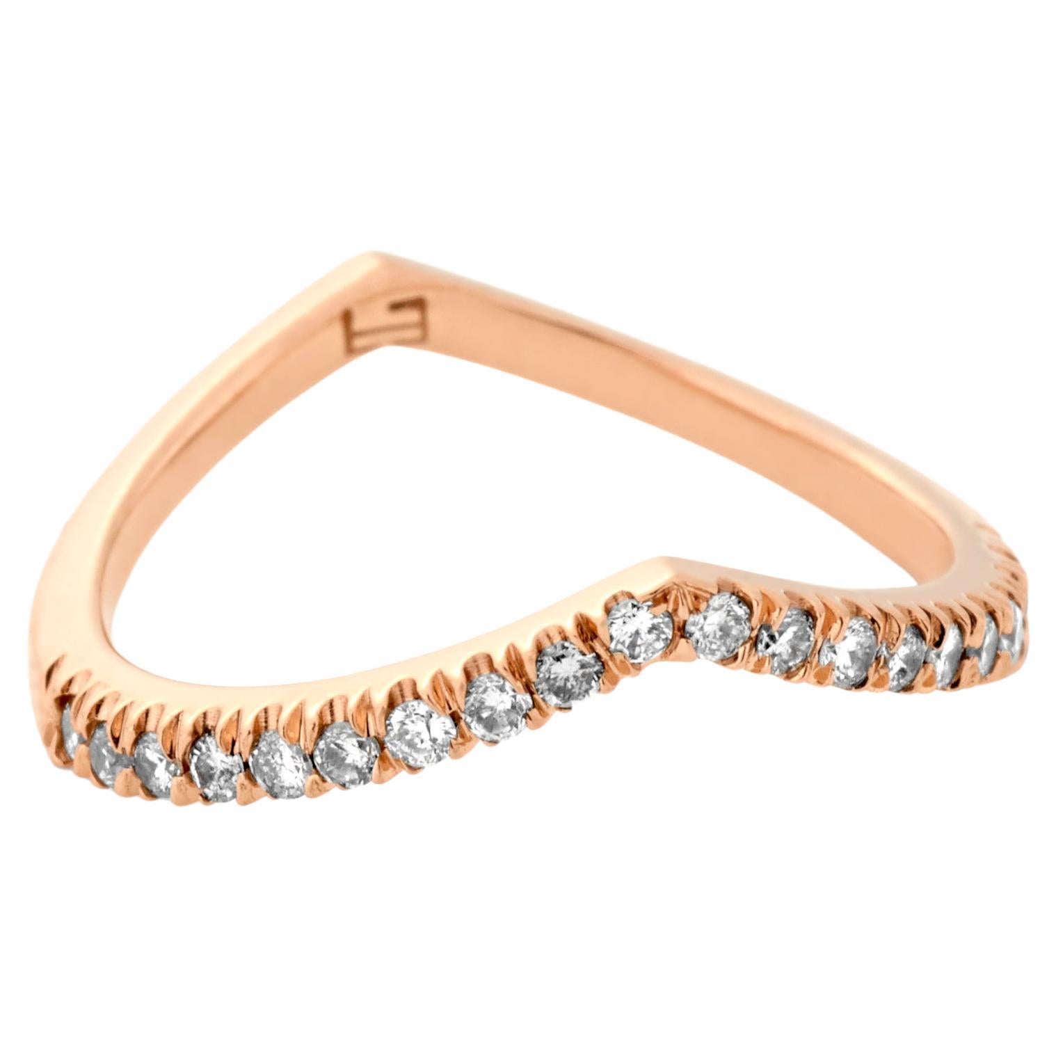 Eva Fehren Sergeant Ring in 18 Karat Rose Gold with Pale Champagne Diamonds For Sale