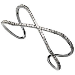 Eva Fehren Shorty Cuff 18 Karat Blackened White Gold and Ombré Diamonds