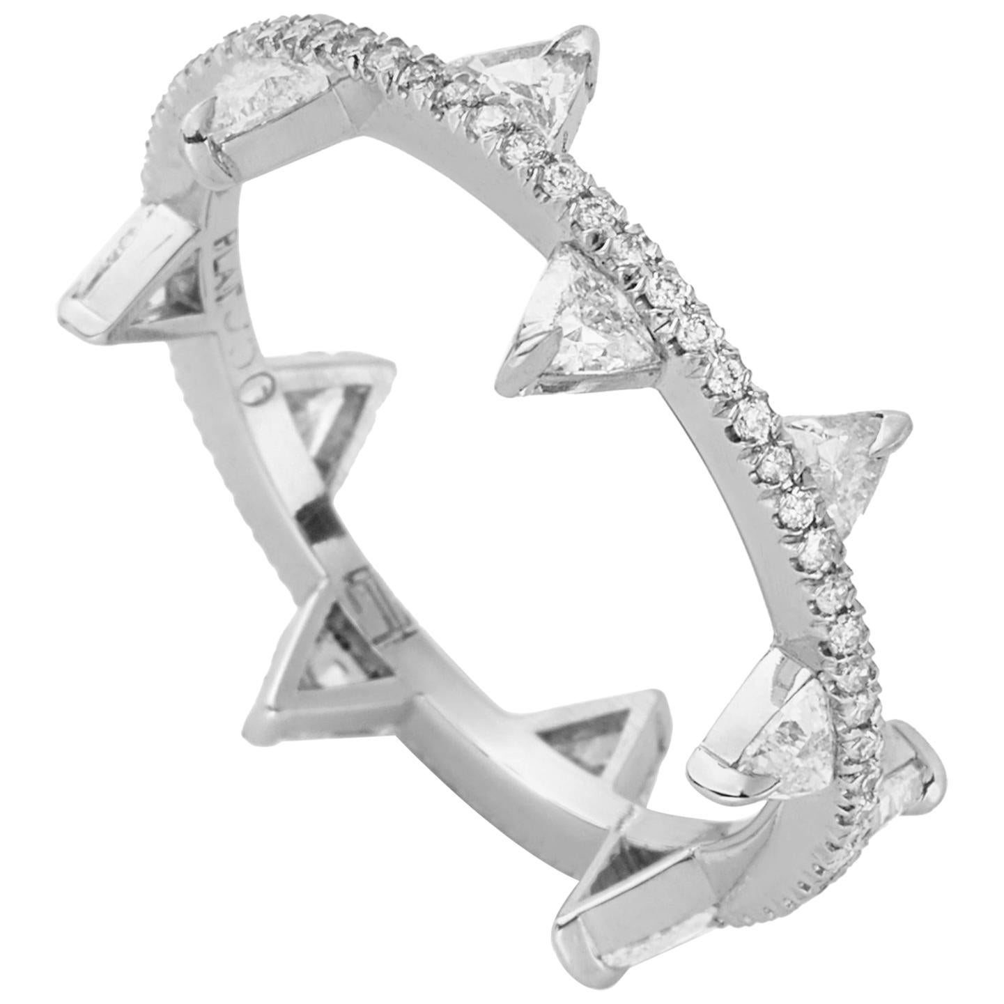 Eva Fehren Sovereign Ring in Platinum with White Diamonds For Sale