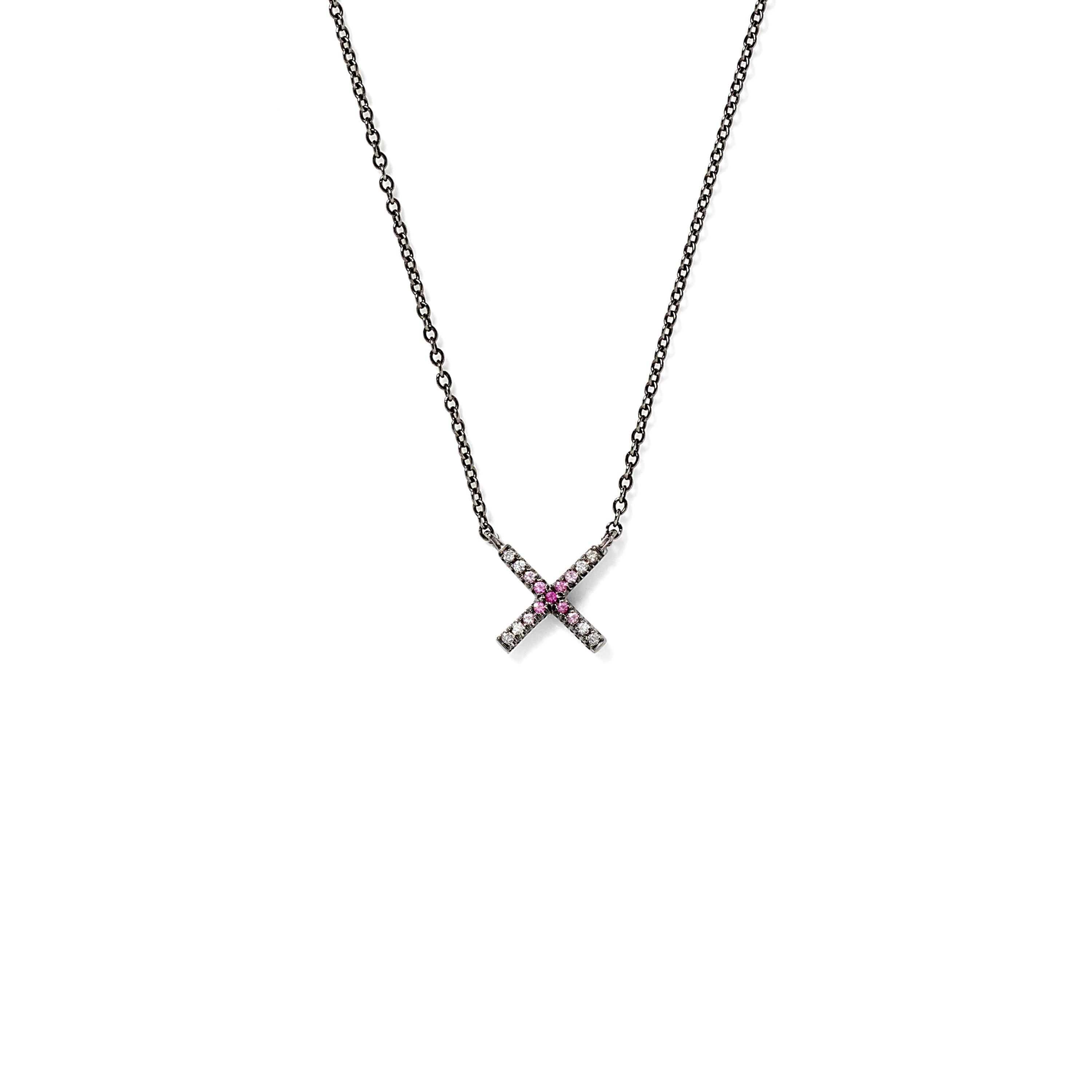 18K Blackened White Gold with Ombré Pink Sapphires and White Diamonds on a blackened white gold chain. The necklace has the signature handmade custom Eva Fehren Clasp with a burnished White Diamond.

Handmade in New York City

The Eva Fehren design