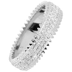 Eva Fehren Triple Zipper Ring in Platinum with White Diamonds