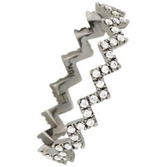 Eva Fehren Ziggy Band in 18 Karat Blackened White Gold with White Diamond Pavé