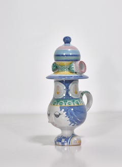 "Eva" Figurine or Pitcher with Handle in Glazed Ceramic by Bjørn Wiinblad, 1980