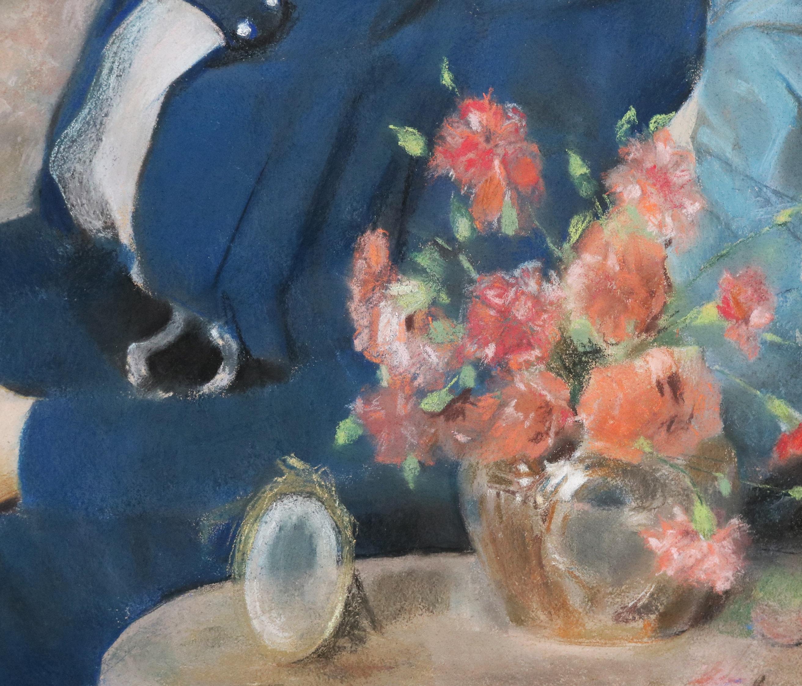 La Liseuse - Portrait au pastel impressionniste du XIXe siècle d'une jeune femme en train de lire 4
