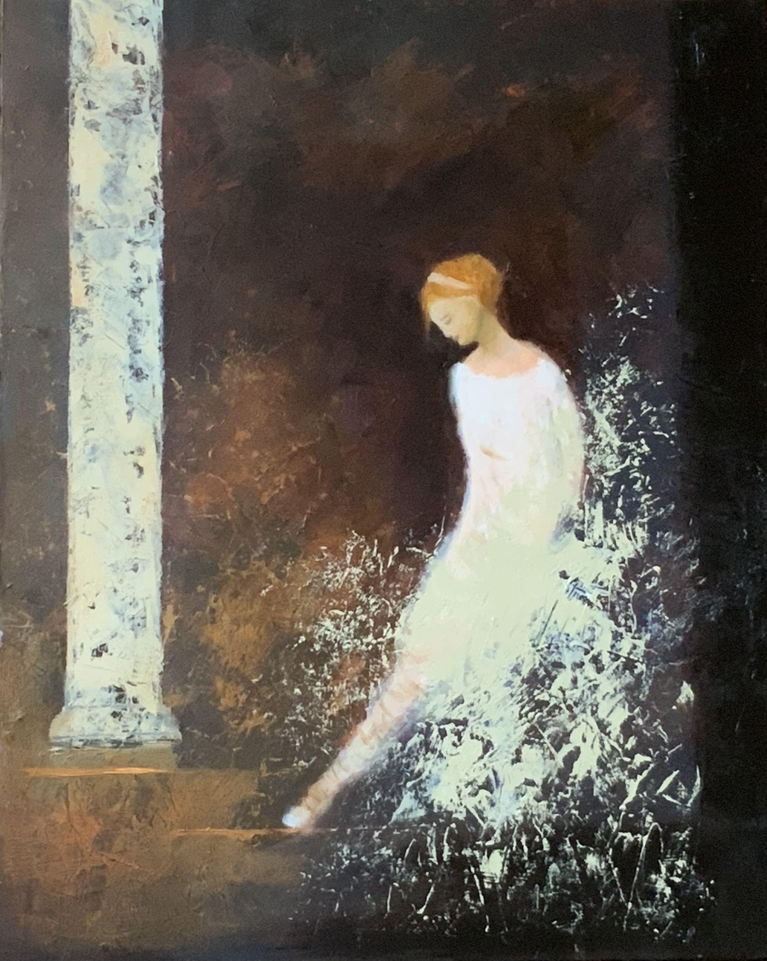 Peinture, huile sur panneau de bois, Ballett - Painting de Eva Hoffmann