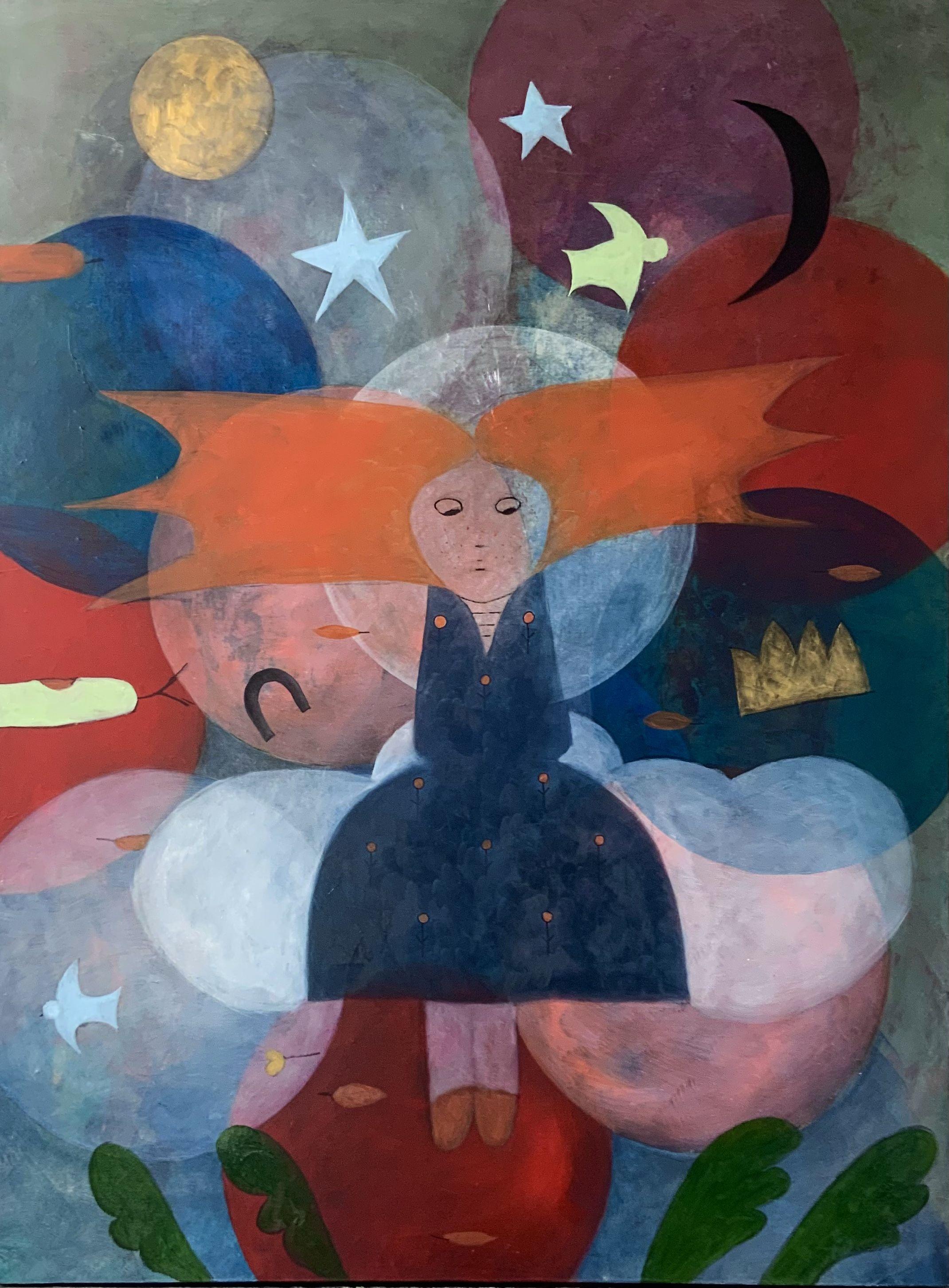 Kinder in der Ukraine 2022, Gemälde, Öl auf Leinwand – Painting von Eva Hoffmann