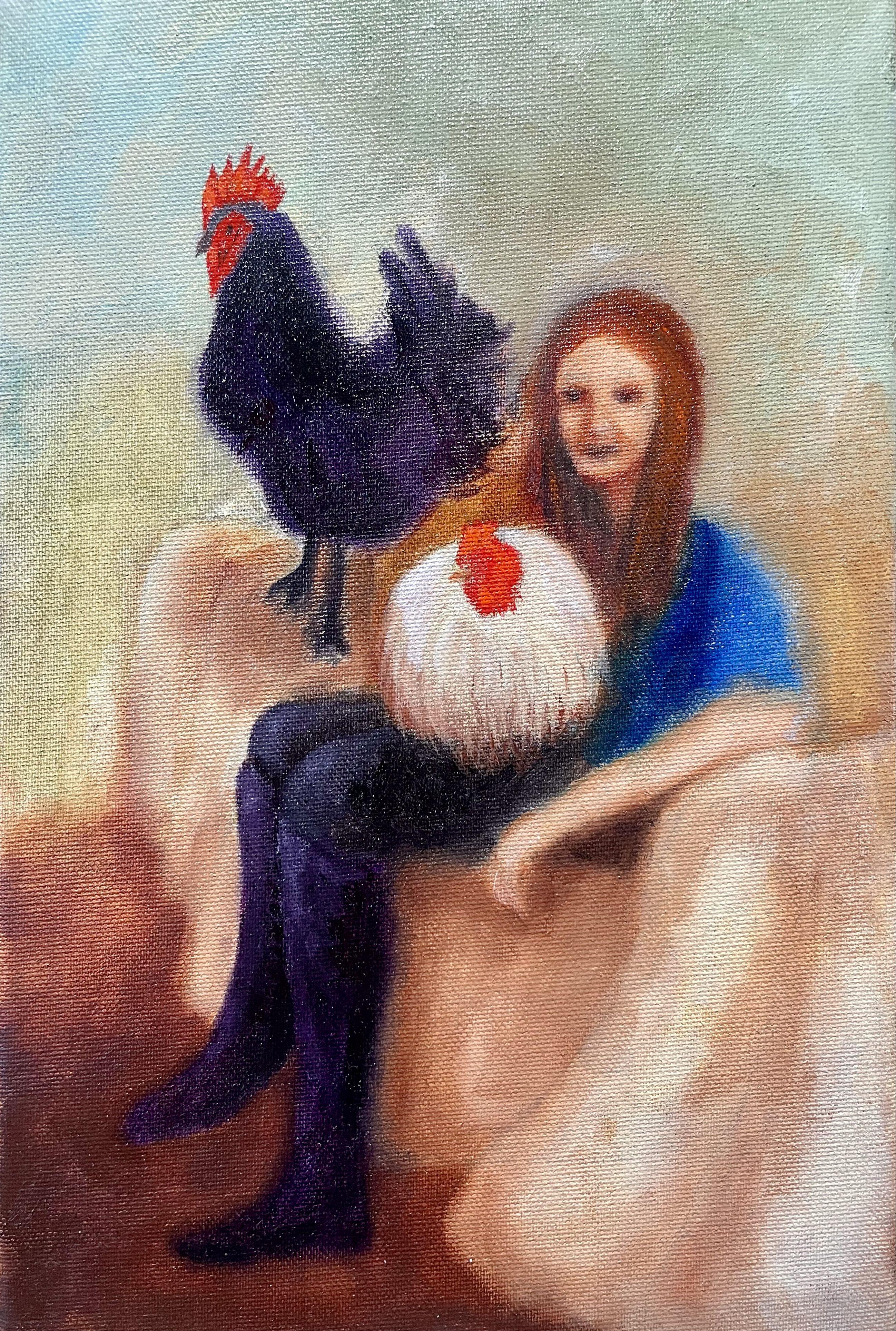 Vida en el campo, Pintura, Óleo sobre lienzo - Painting de Eva Hoffmann