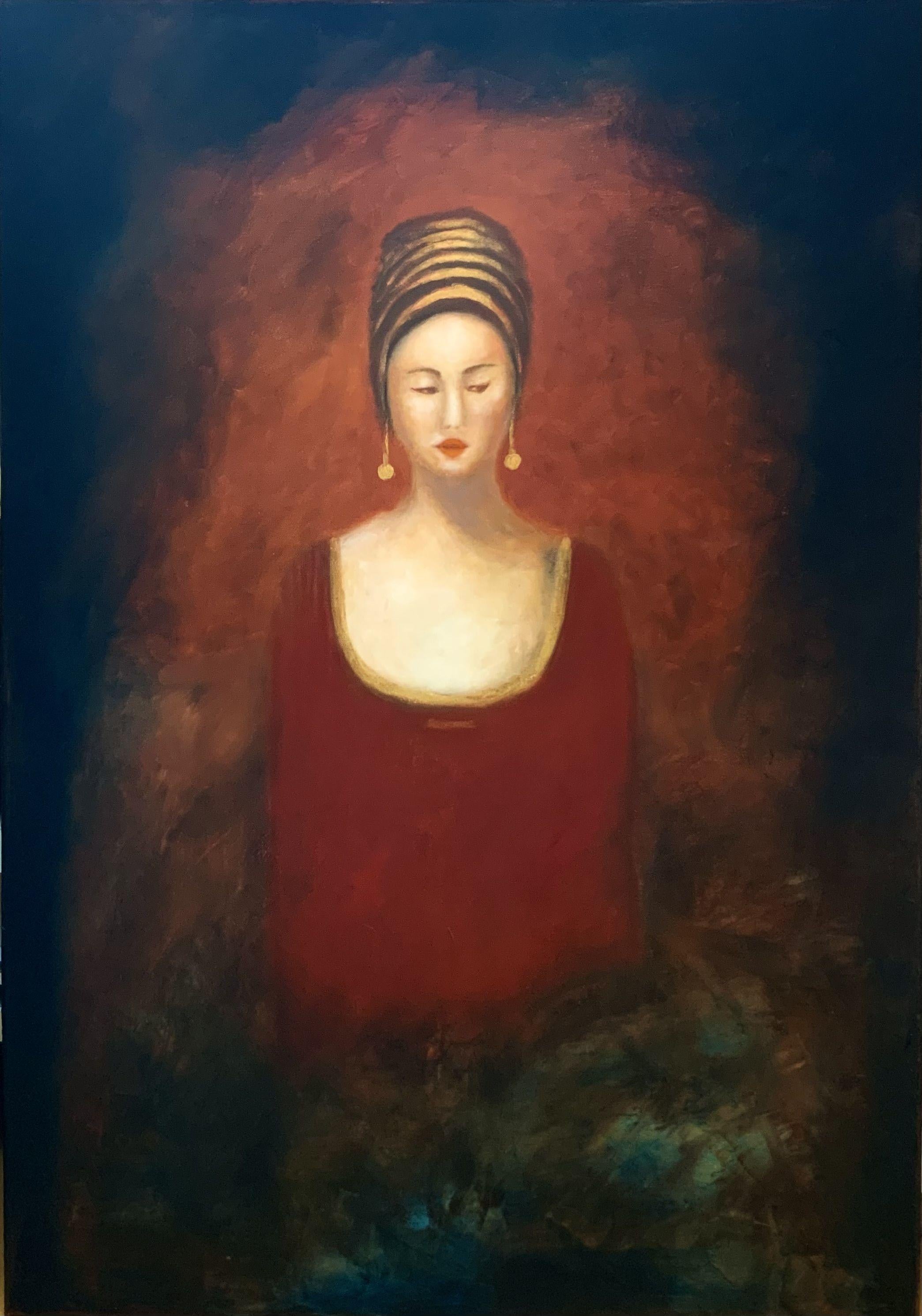 Eleganza, Pittura, Olio su tela - Painting di Eva Hoffmann
