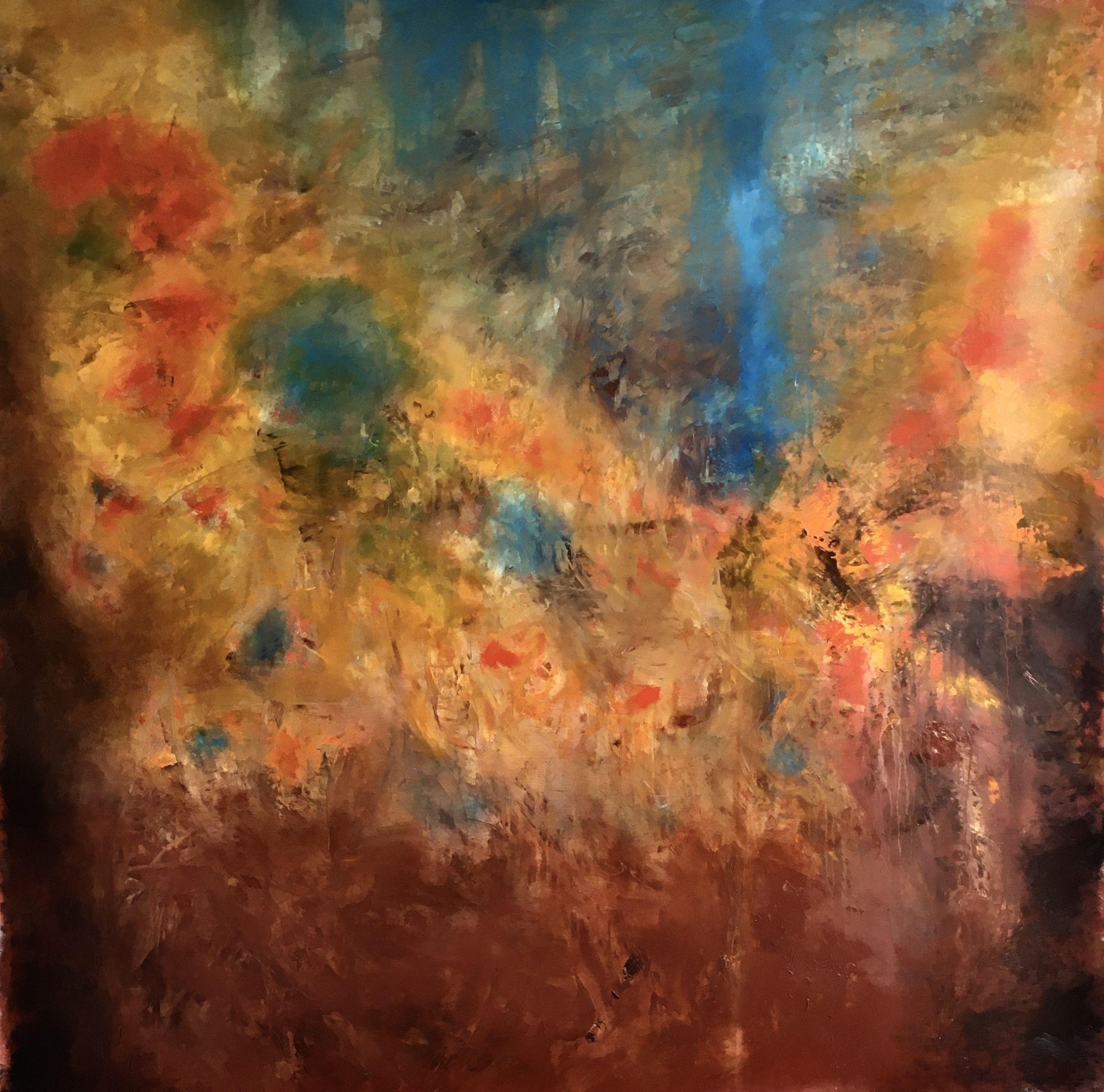 Eva Hoffmann Abstract Painting - Fall in color, Painting, Oil on Canvas
