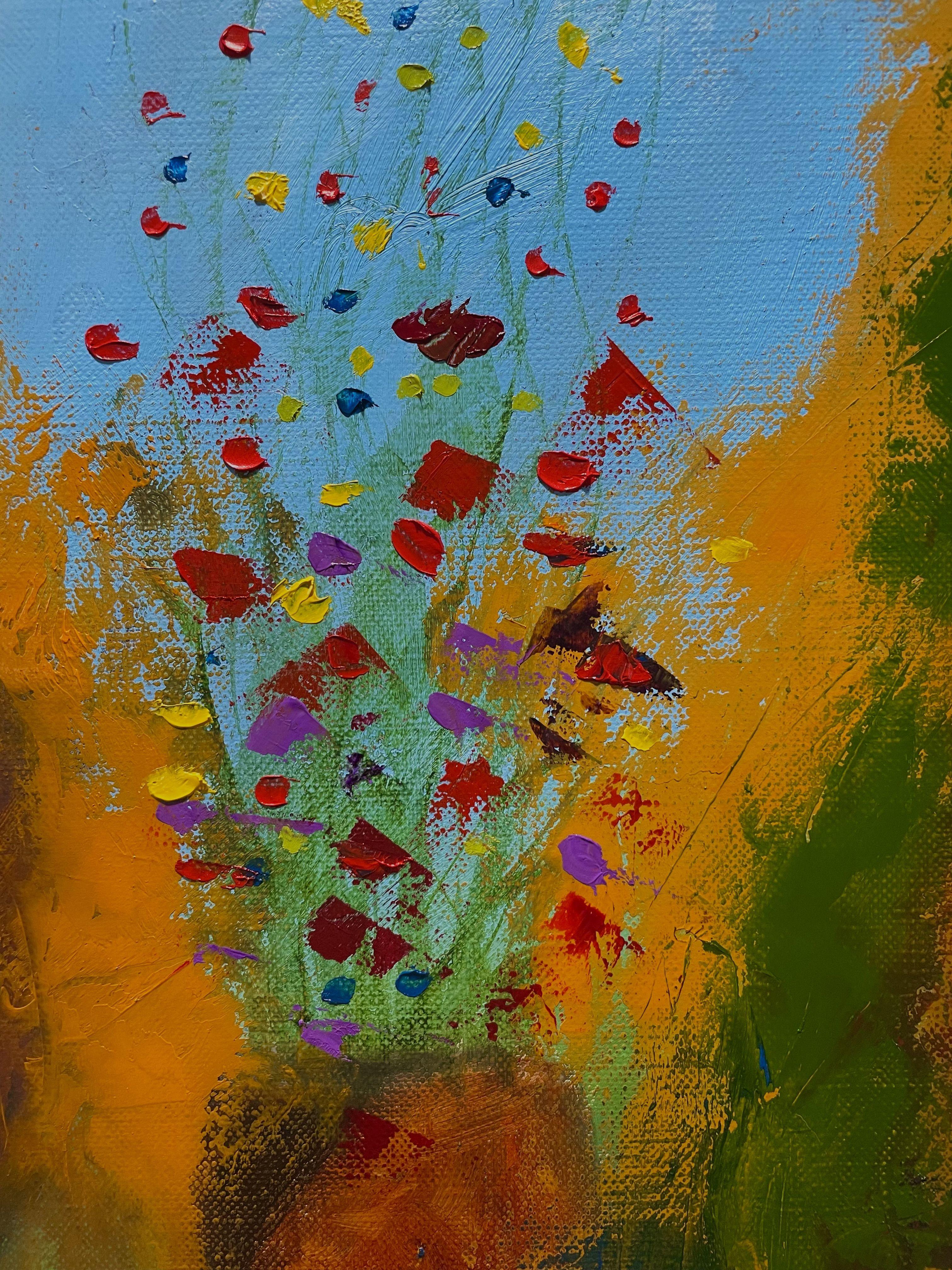 Flowers 24.2.24, Painting, Oil on Canvas For Sale 1