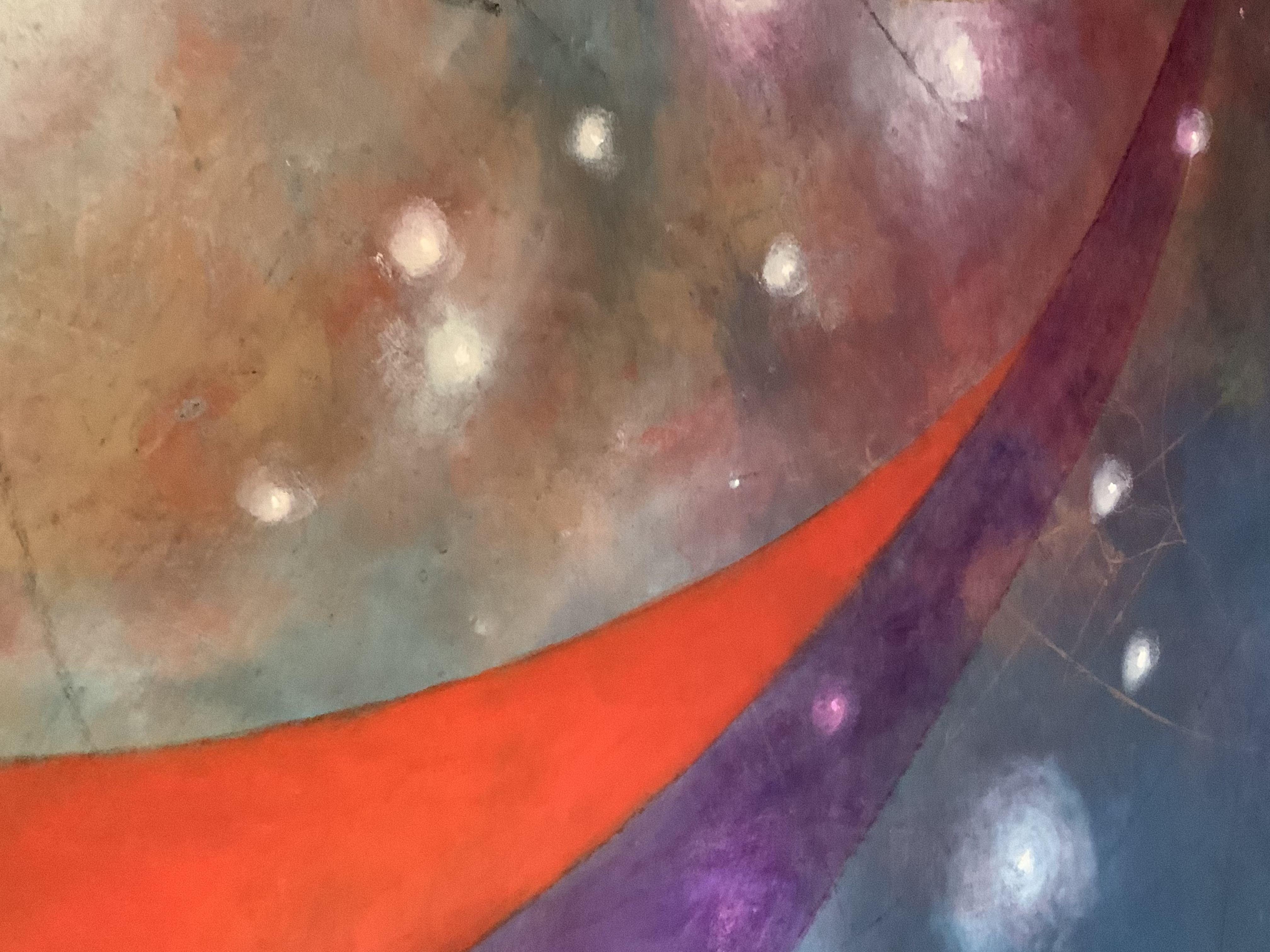 Peinture - Galaxy, huile sur toile - Abstrait Painting par Eva Hoffmann