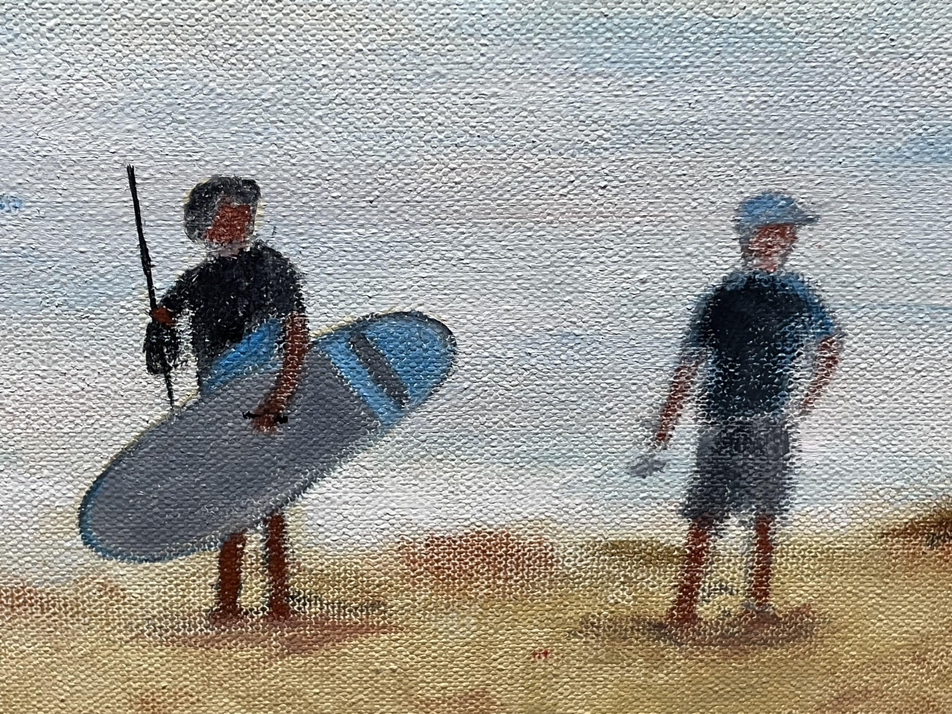Spiaggia di Lluandudno a Townes, Pittura, Olio su tela - Painting Impressionismo di Eva Hoffmann