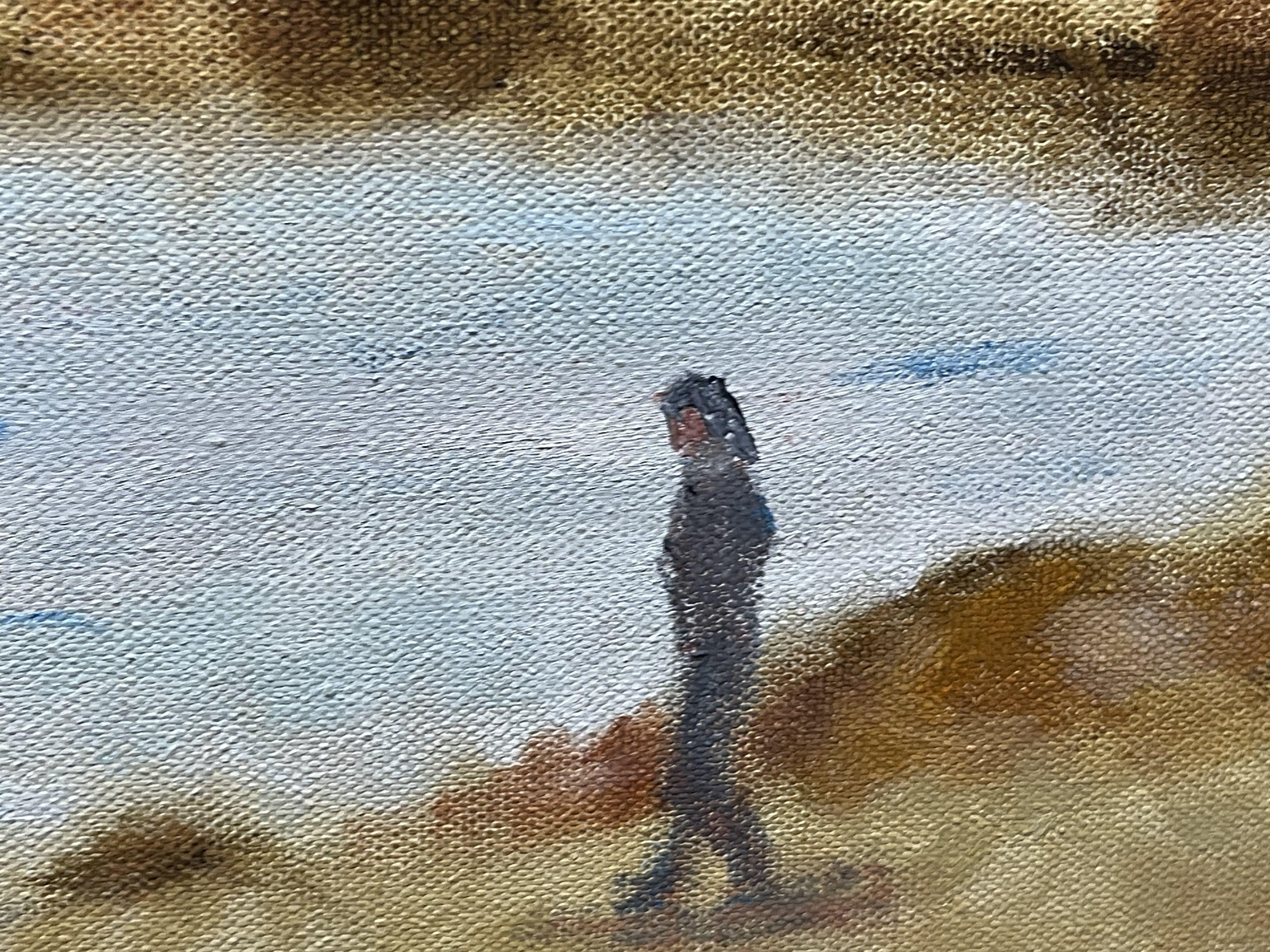 Nelle mie opere d'arte catturo la bellezza fugace della spiaggia di Llandudno a Townes. Utilizzando i colori a olio, ho dipinto la morbidezza della sabbia, l'asprezza delle rocce e l'atmosfera pacifica che regna in questo luogo. Lo stile