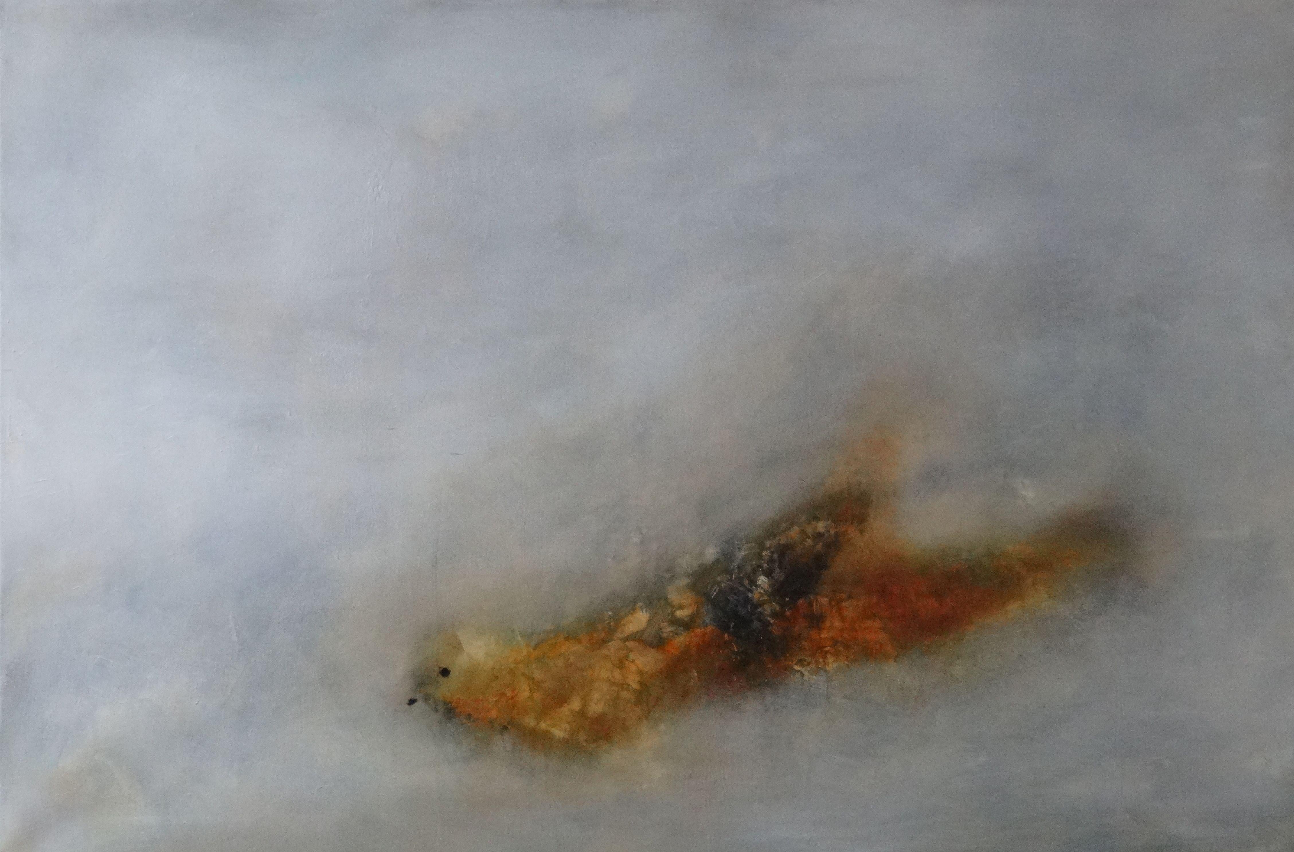 Eva Hoffmann Abstract Painting - Lonely Flight, Painting, Oil on Canvas
