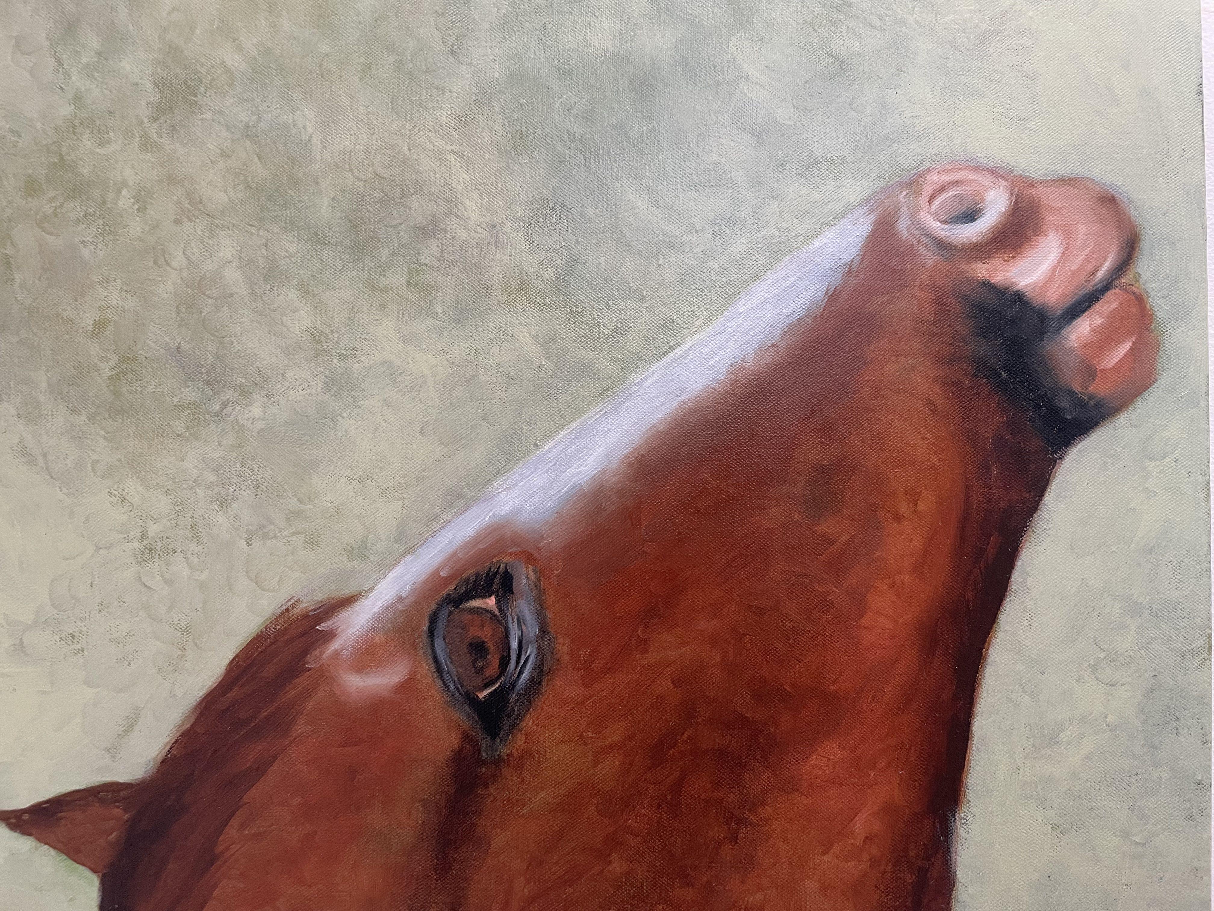 Dans cette œuvre, j'ai capturé à l'huile le lien profond entre les humains et les animaux. La composition soignée et les couleurs douces reflètent la tendresse et la confiance mutuelle. La jeune fille qui nourrit doucement le cheval symbolise