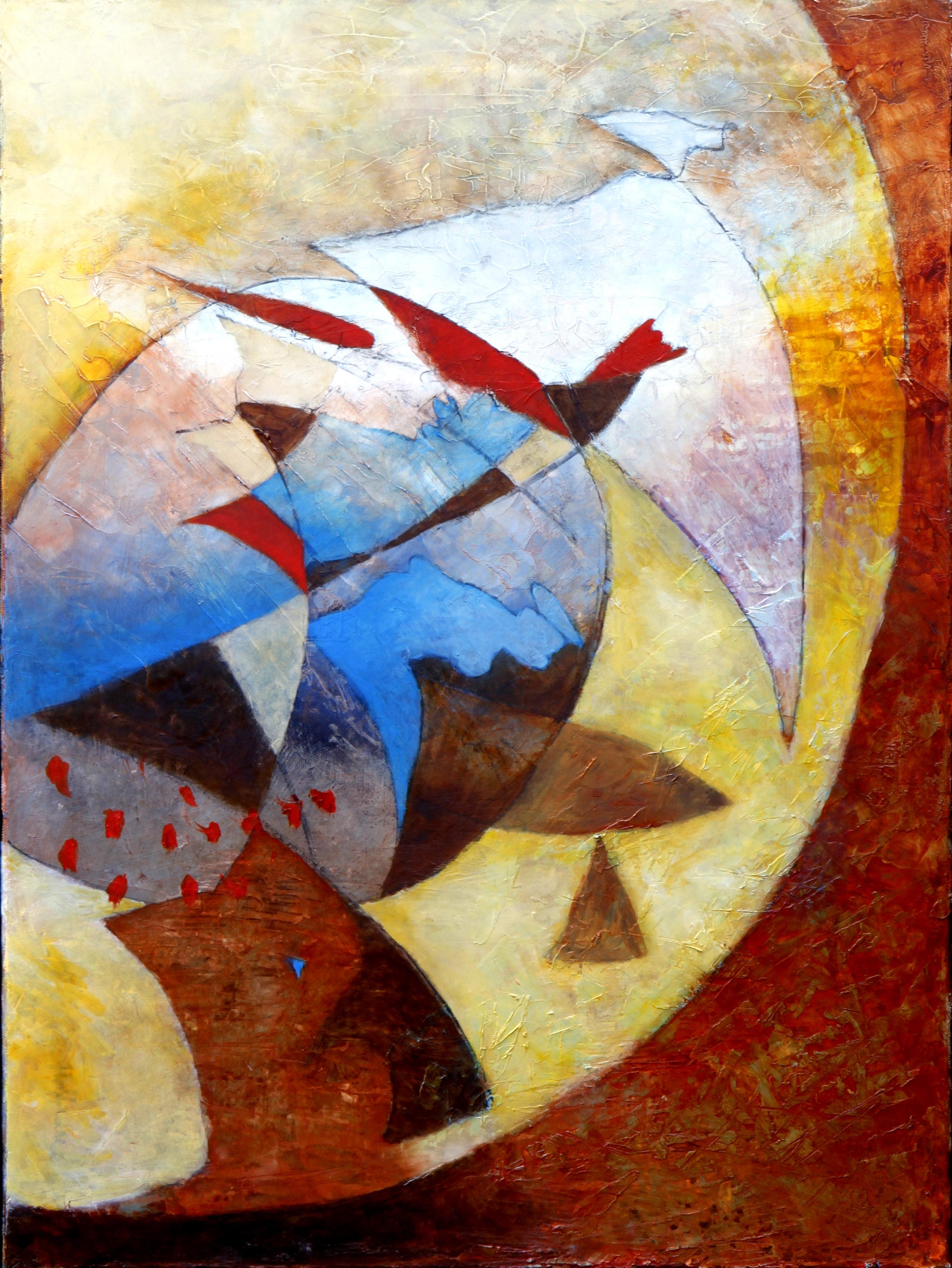 Eva Hoffmann Abstract Painting - SUPER MOON, Painting, Oil on Canvas