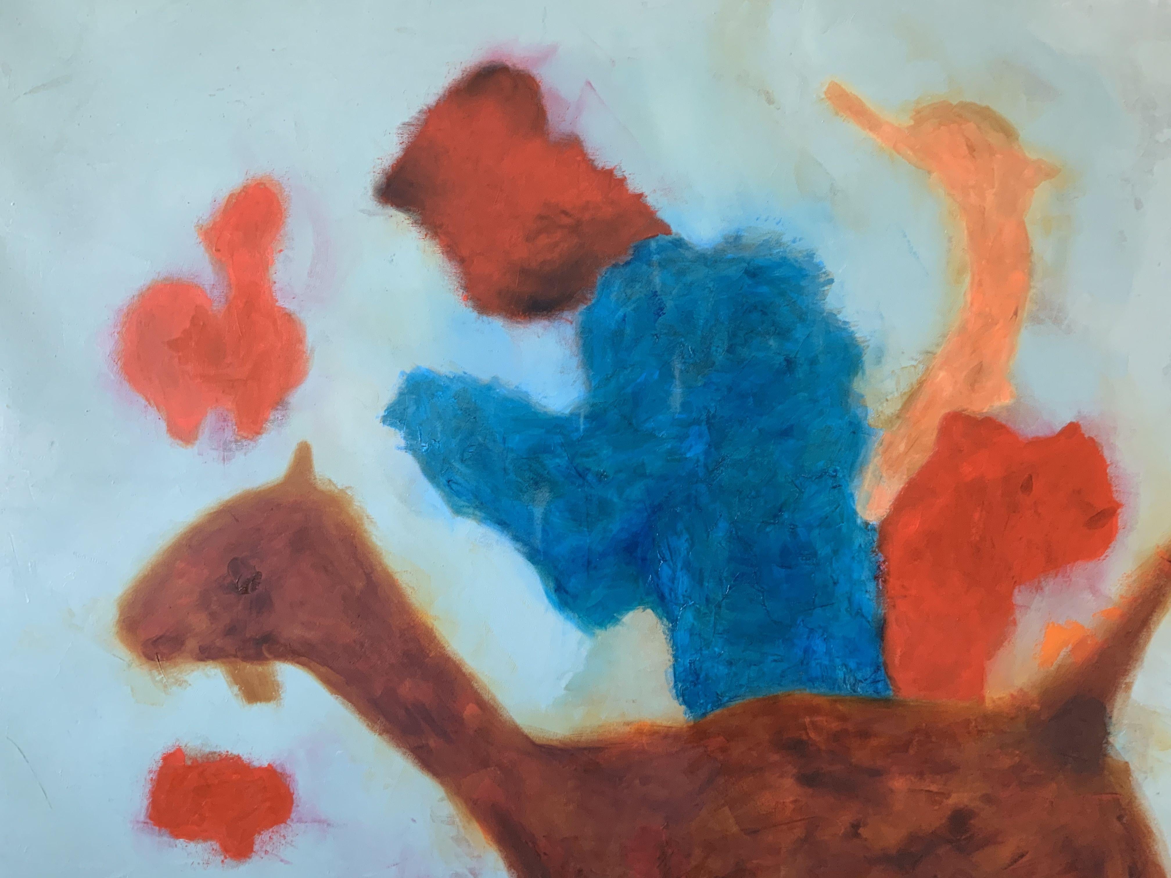 La cavalcata, Pittura, Olio su tela - Painting Astratto di Eva Hoffmann