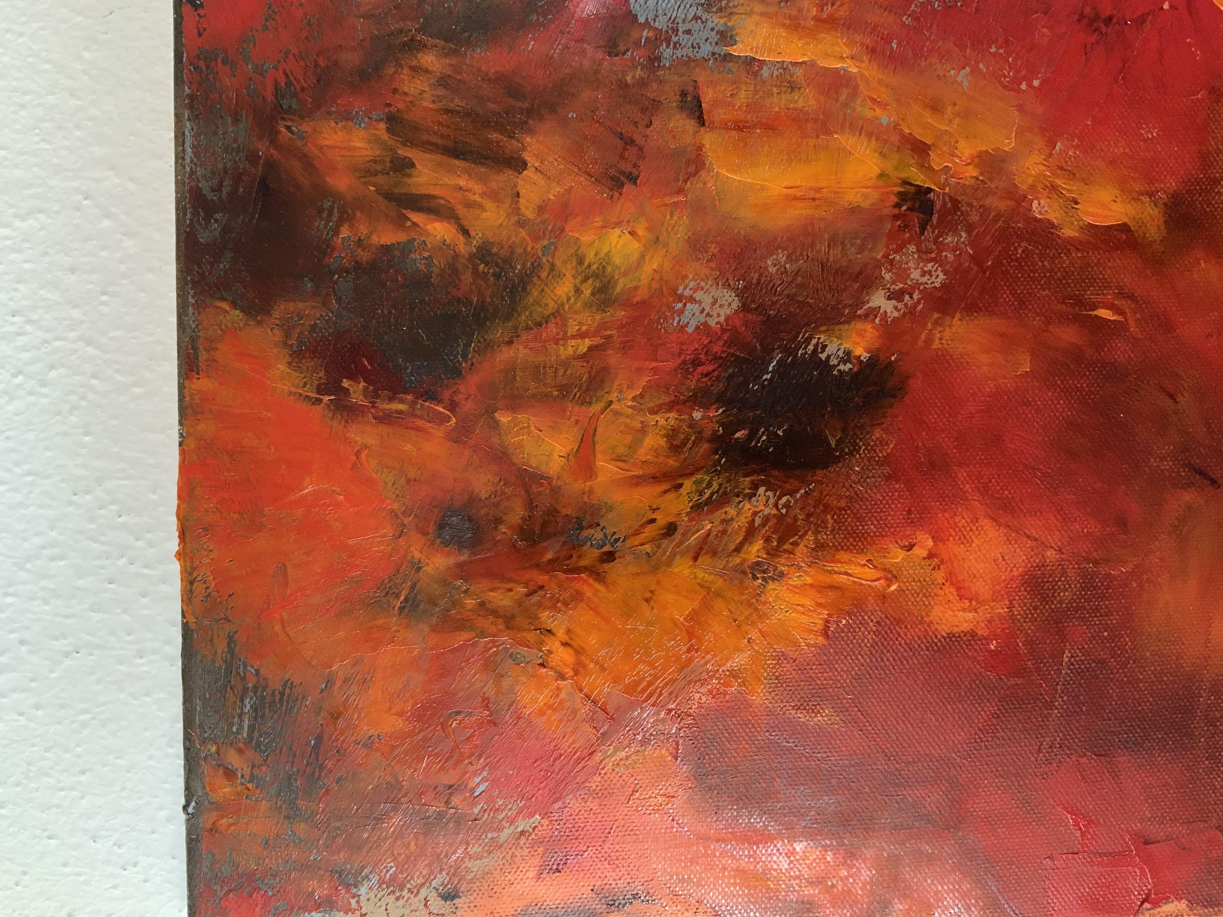 Il gallo, Pittura, Olio su tela - Painting di Eva Hoffmann