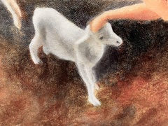 Two Lambs, Painting, Oil on Canvas