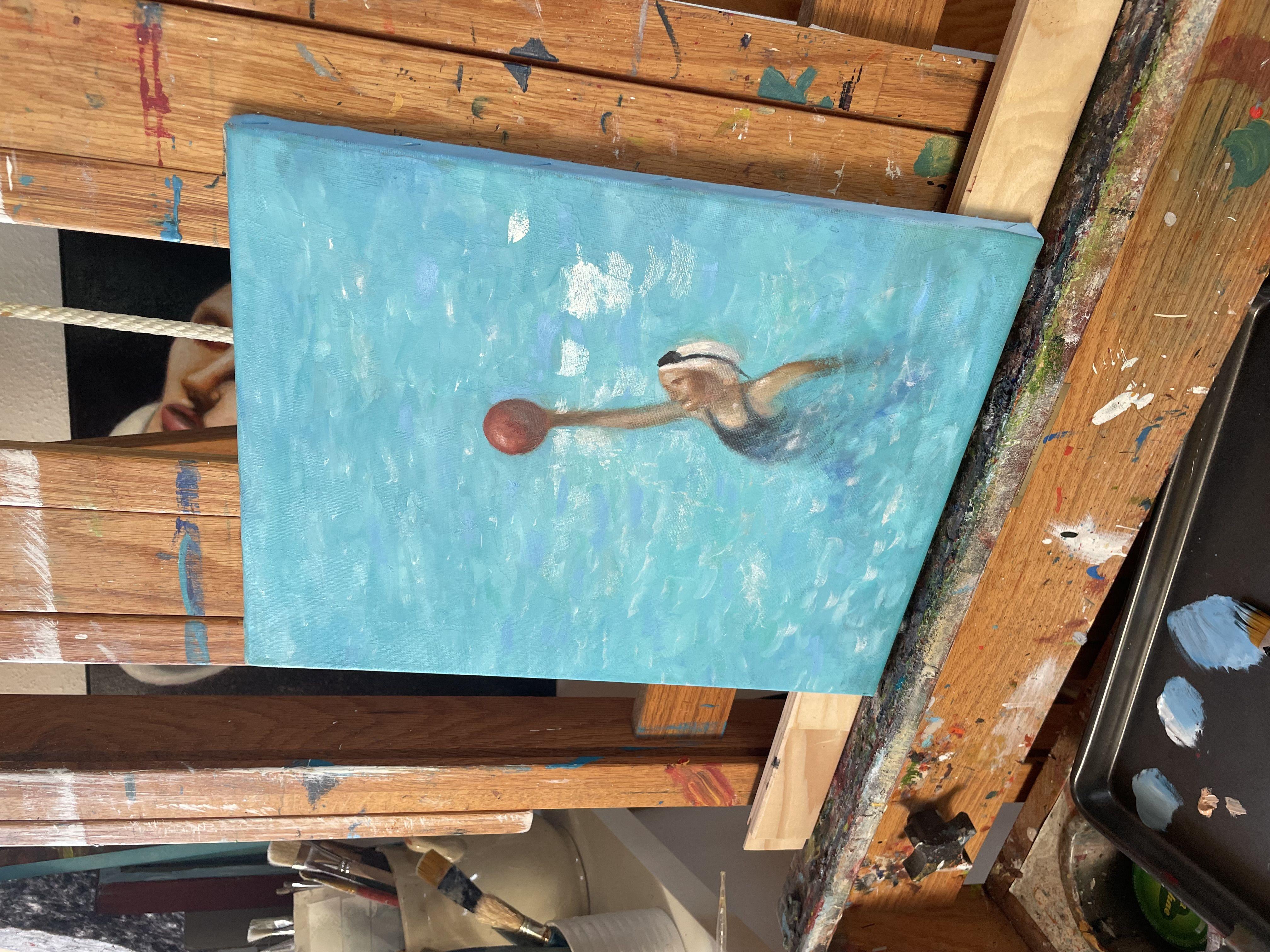 Pallanuoto, Pittura, Olio su tela - Painting Contemporaneo di Eva Hoffmann