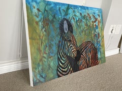 Zebra in South Africa, Painting, Oil on Canvas