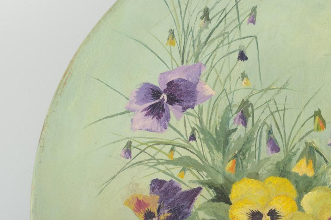 Eva Jancke-Björk für Rörstrand. Kolossale Wandtafel mit Blumenmotiv. (Glasiert) im Angebot