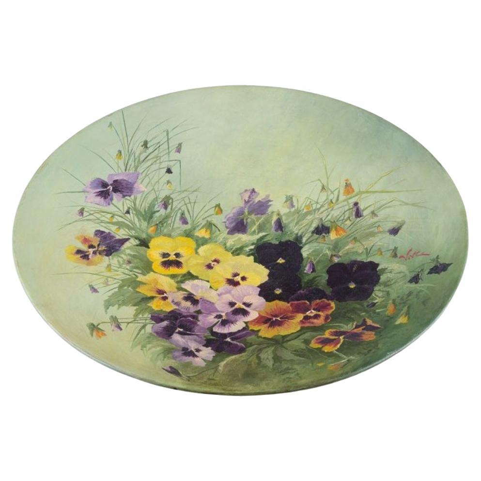 Eva Jancke-Björk for Rörstrand. Colossal wall plaque with motif of flowers.