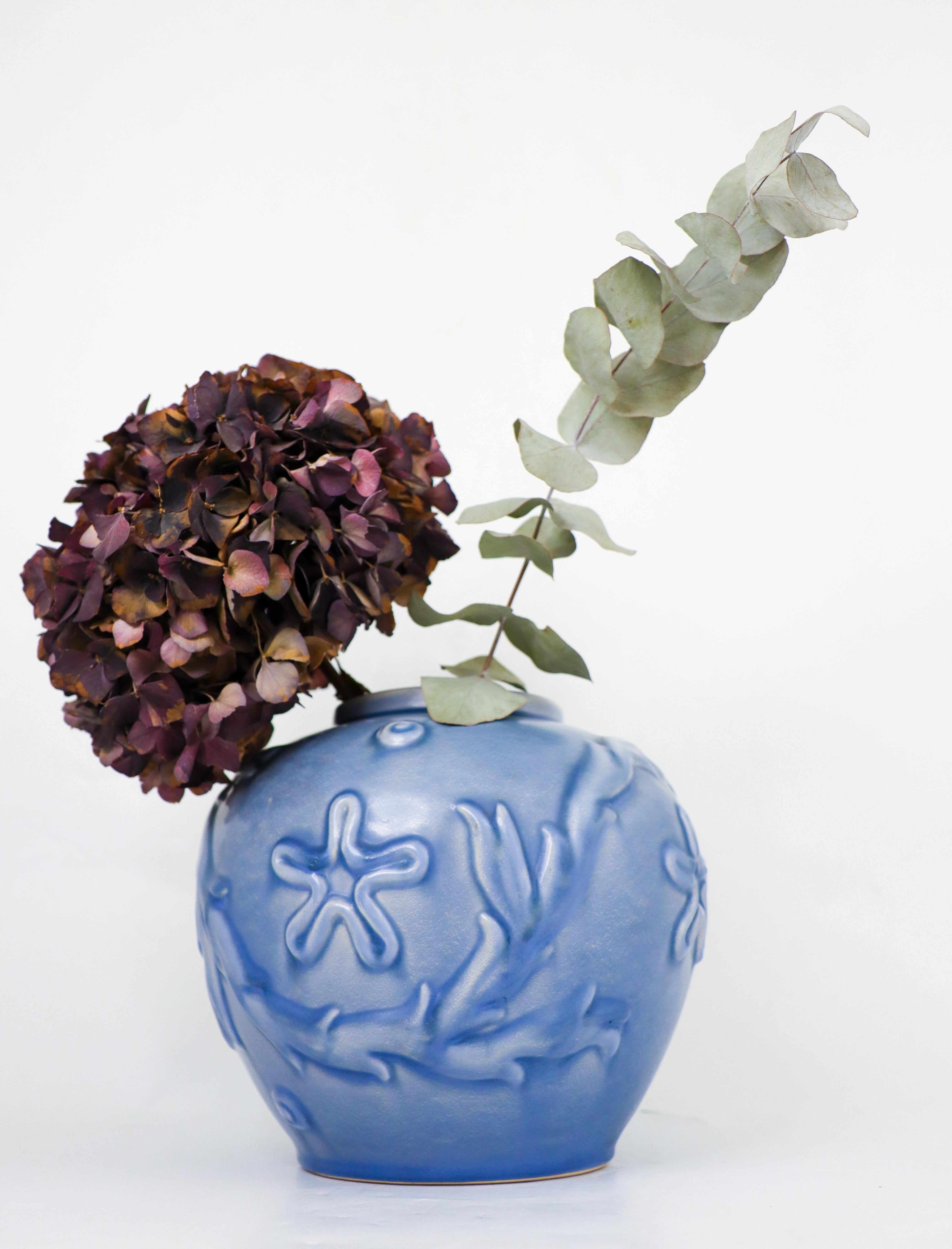Scandinavian Modern Eva Jancke-Björk - Light Blue Vase - Bo Fajans 1940s For Sale