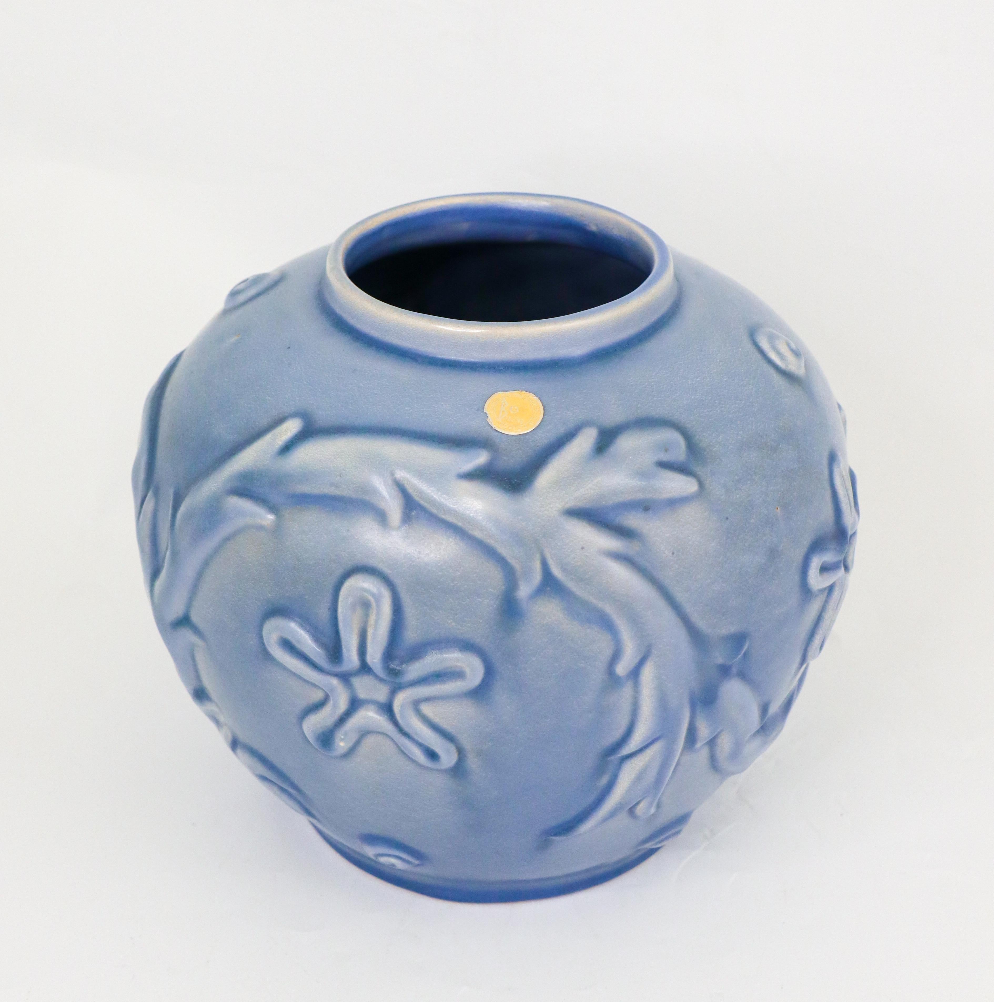 Swedish Eva Jancke-Björk - Light Blue Vase - Bo Fajans 1940s For Sale
