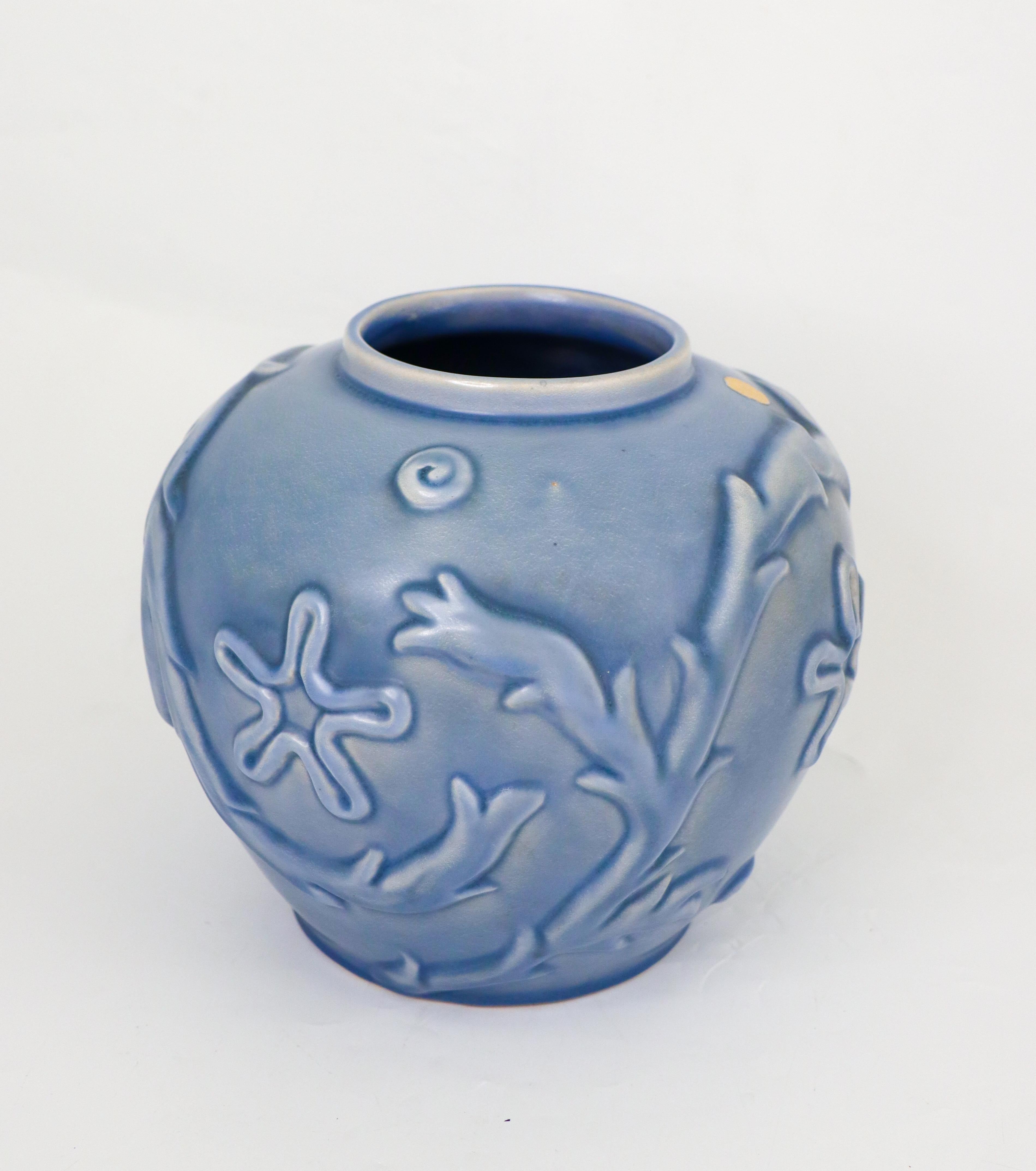 Glazed Eva Jancke-Björk - Light Blue Vase - Bo Fajans 1940s For Sale