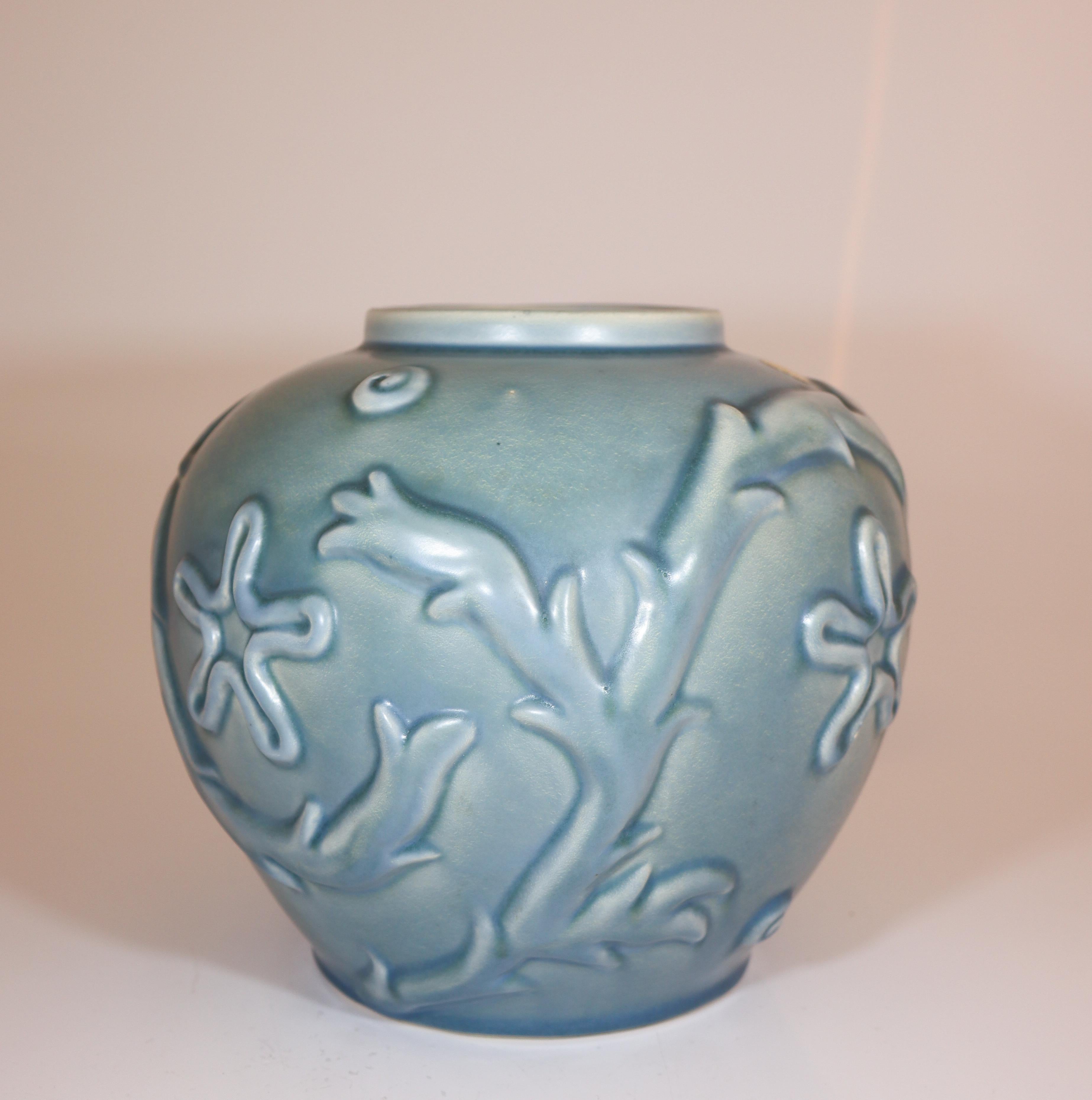 XX secolo Eva Jancke-Björk - Vaso azzurro - Bo Fajans 1940 in vendita