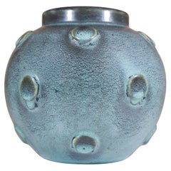 Eva Jancke-Björk - Round, Green vase with relief - Bo Fajans 1940s