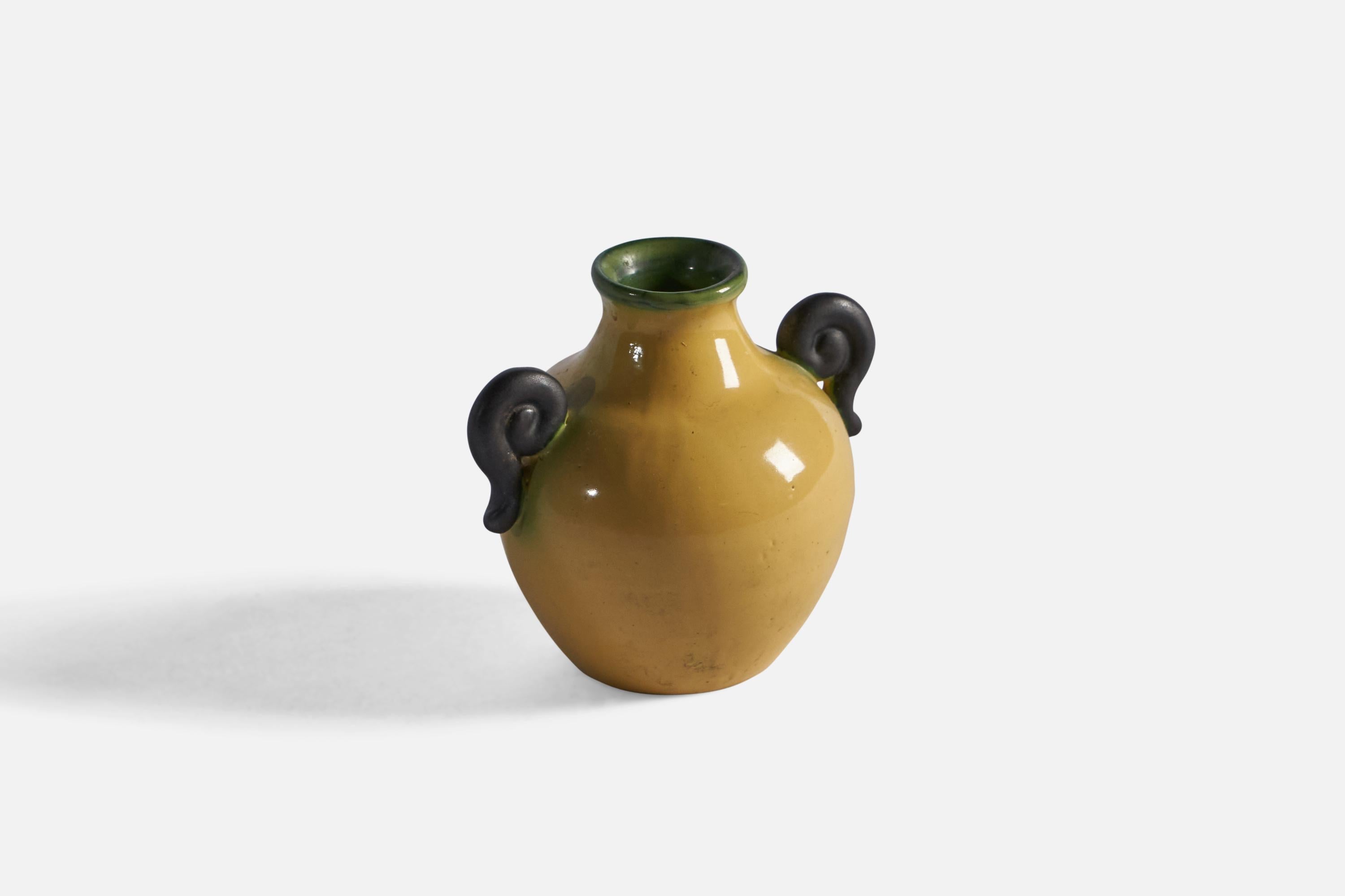 Scandinavian Modern Eva Jancke-Björk, Small Vase, Earthenware, Sweden, 1940s For Sale