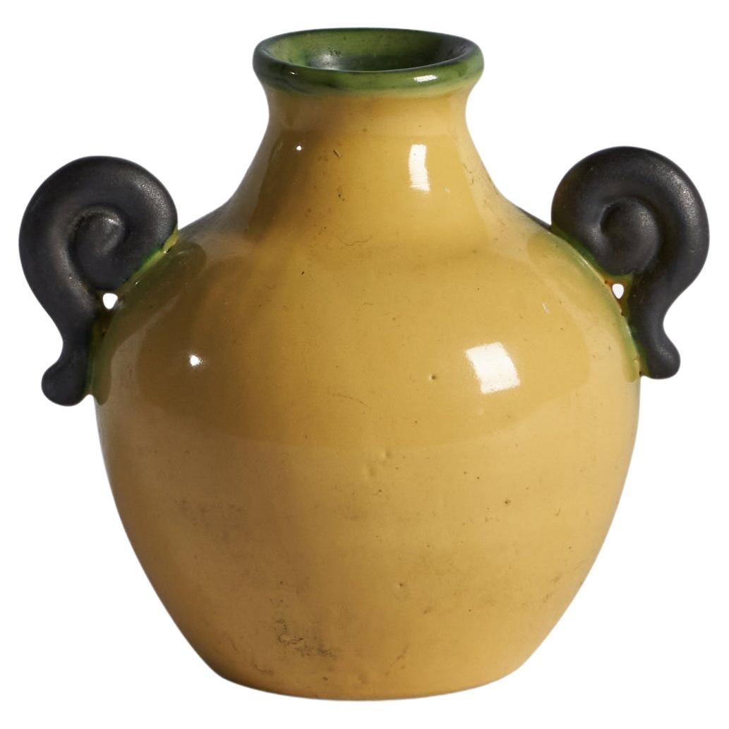 Eva Jancke-Björk, Small Vase, Earthenware, Sweden, 1940s For Sale