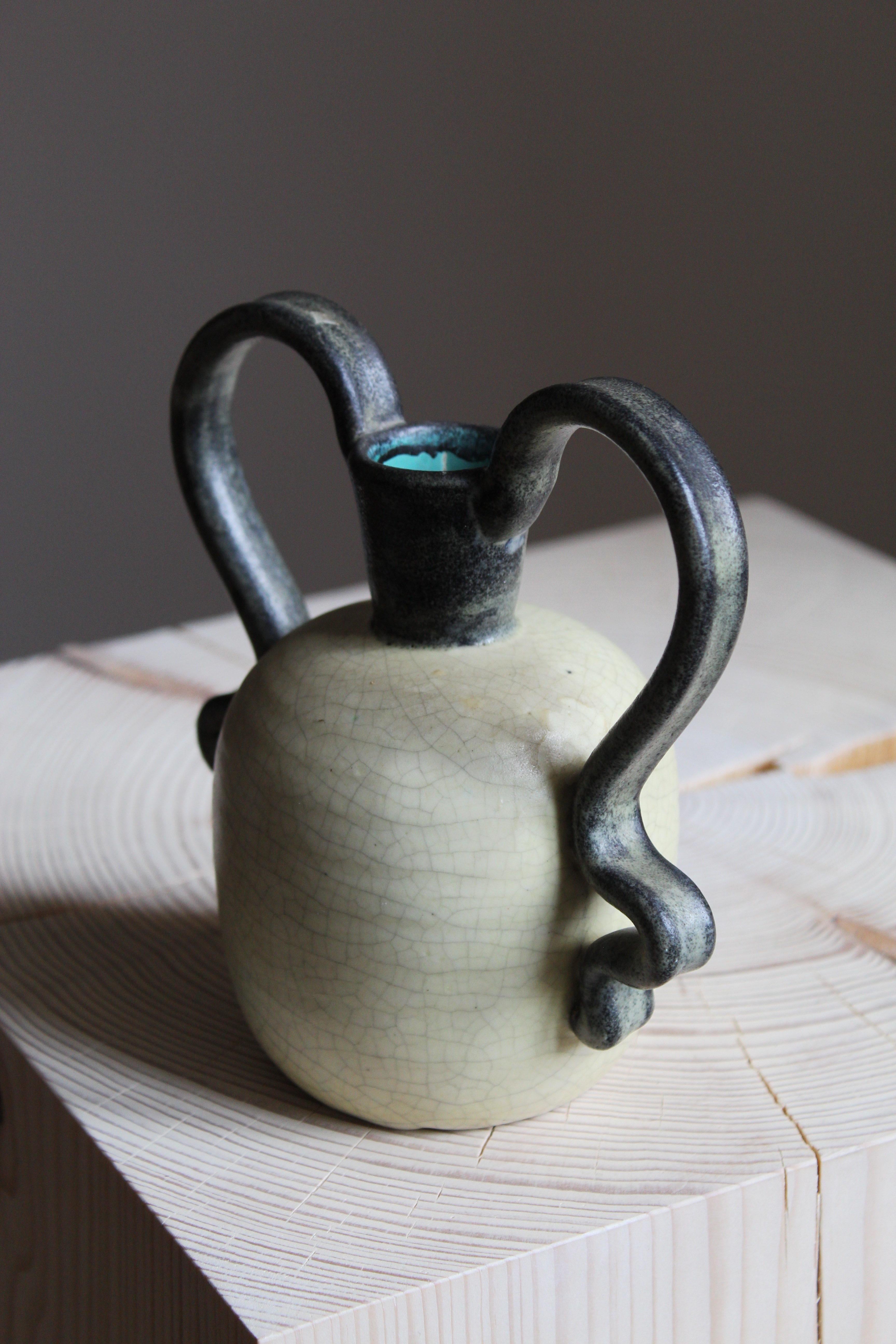 Swedish Eva Jancke Björk, Small Vase, Glazed Stoneware, for Bo Fajans, Sweden, 1930s