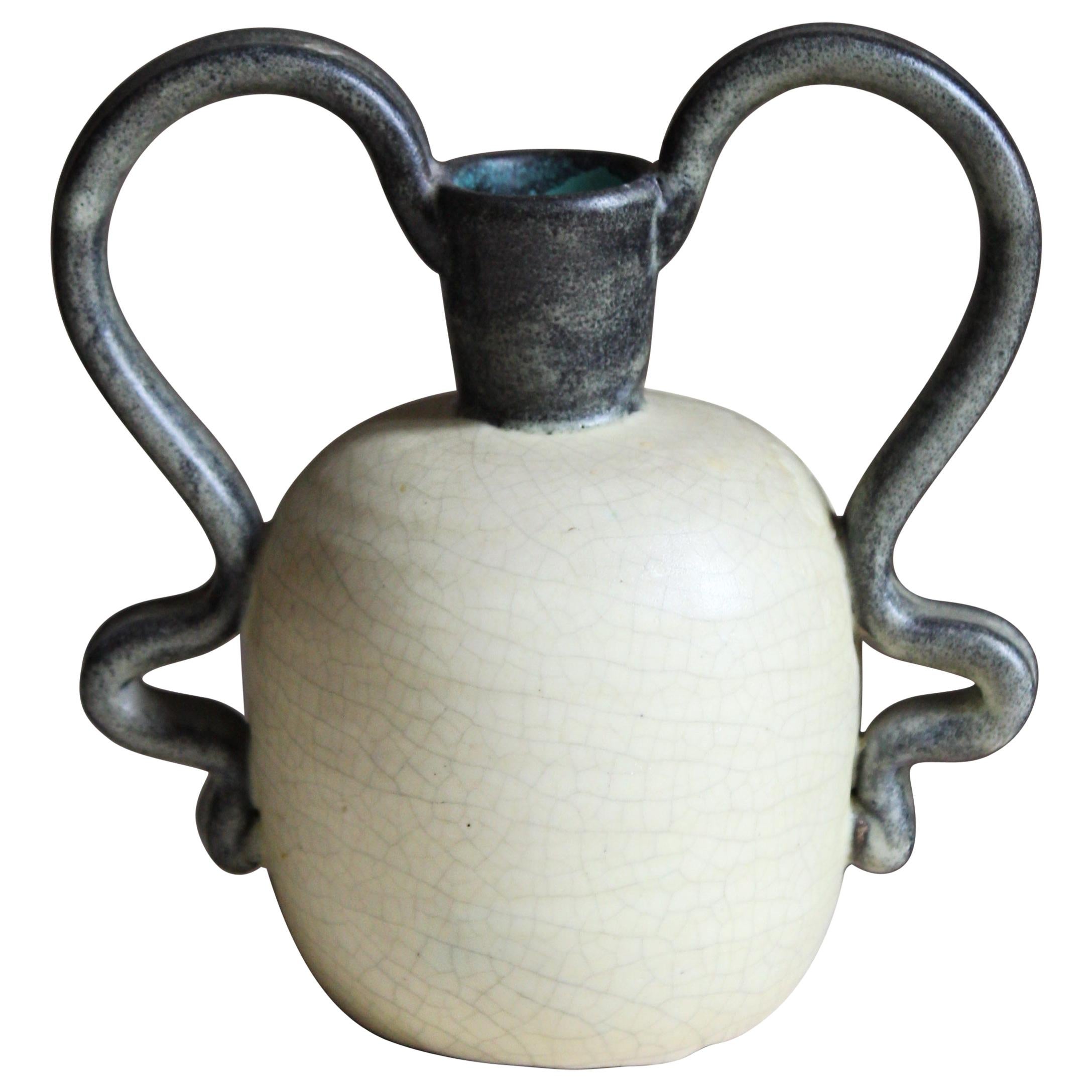 Eva Jancke Björk, Small Vase, Glazed Stoneware, for Bo Fajans, Sweden, 1930s