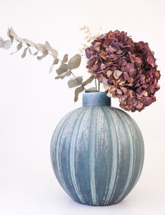 Eva Jancke-Björk– Stunning Matte Blue Ceramic Vase Bo Fajans - Midcentury Design